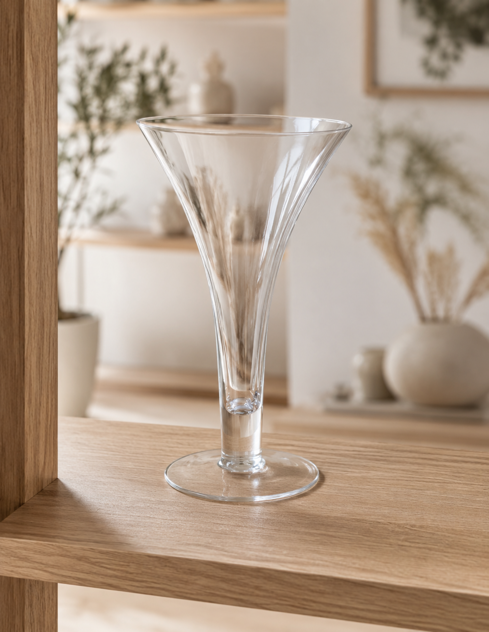 Vaso Calice in vetro H 29 - - Sconti per Fioristi e Aziende - mod. a tromba