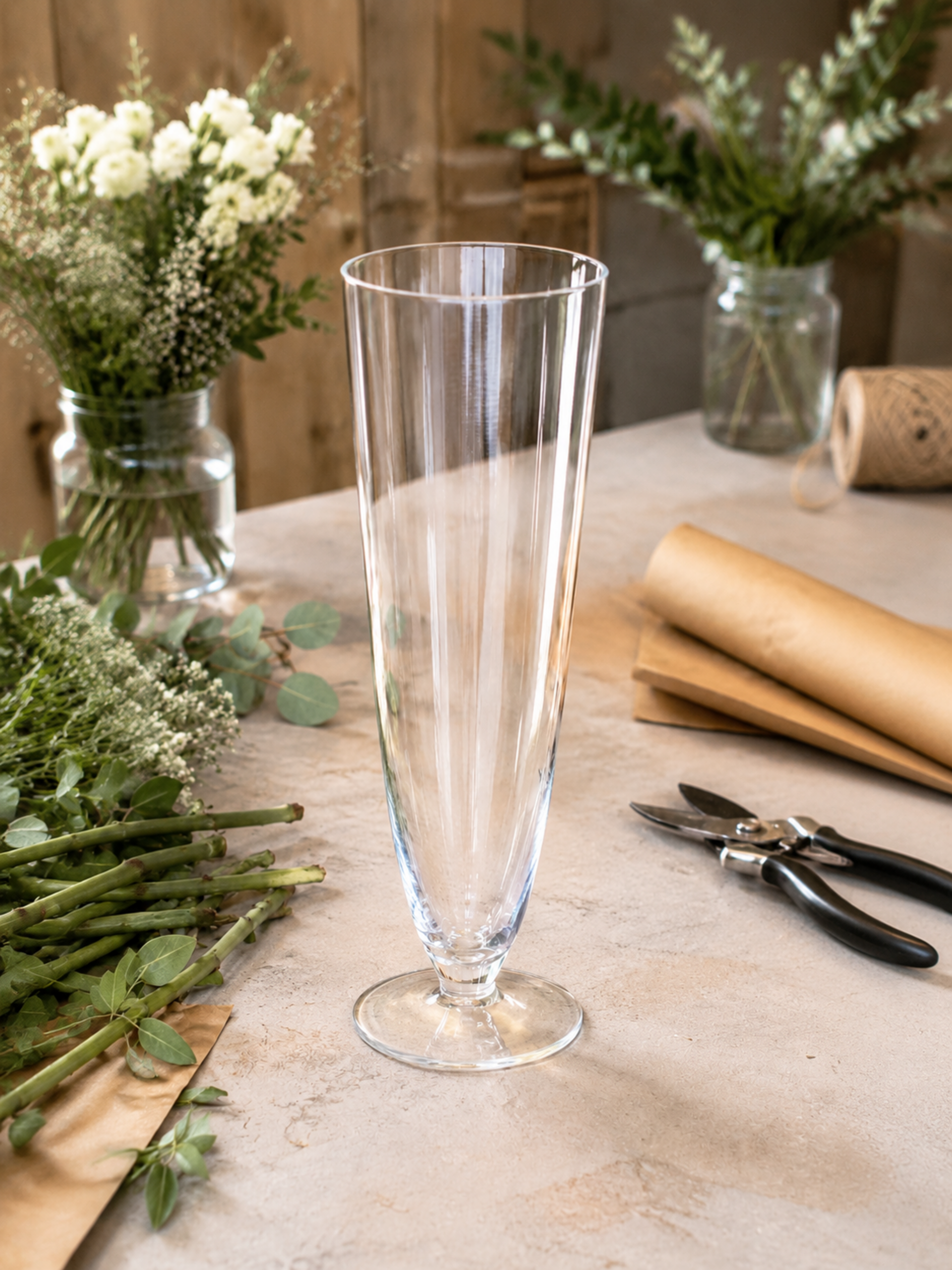 Vaso in vetro H 43 dm. 13  - Sconti per Fioristi e Aziende -  Mod. Cosenza