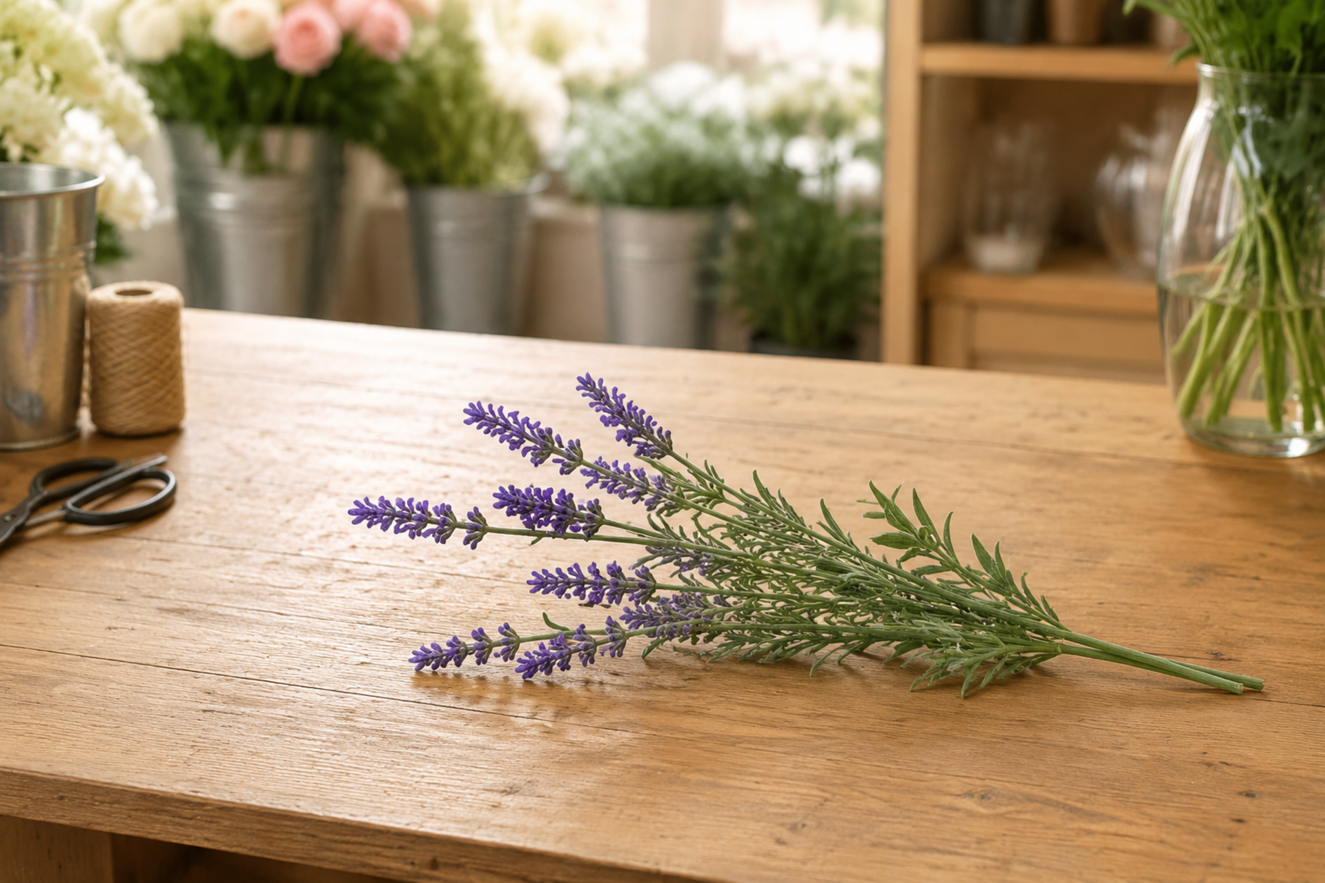 Lavanda Artificiale H 36 con 6 fiori - Sconti per Fioristi e Aziende . - In poliestere