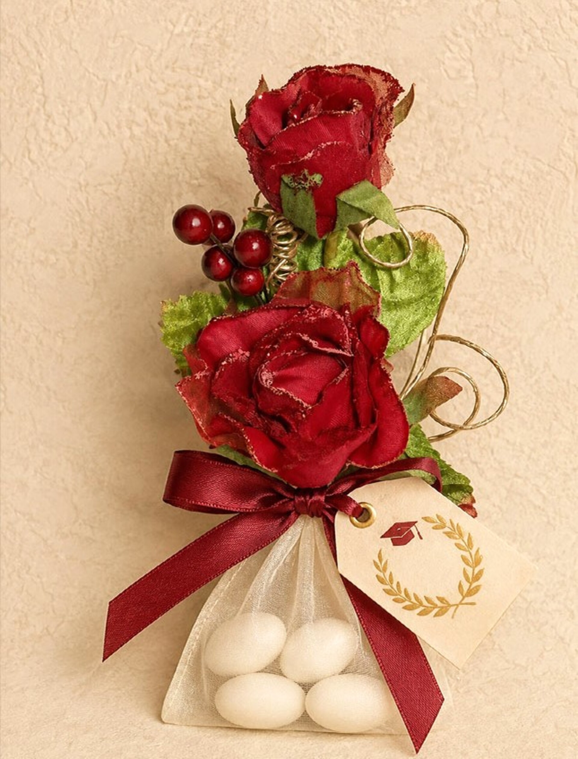Rose x 2 Velluto Rosso - Sconti per Fioristi e Aziende . - Tralcio da cm. 25