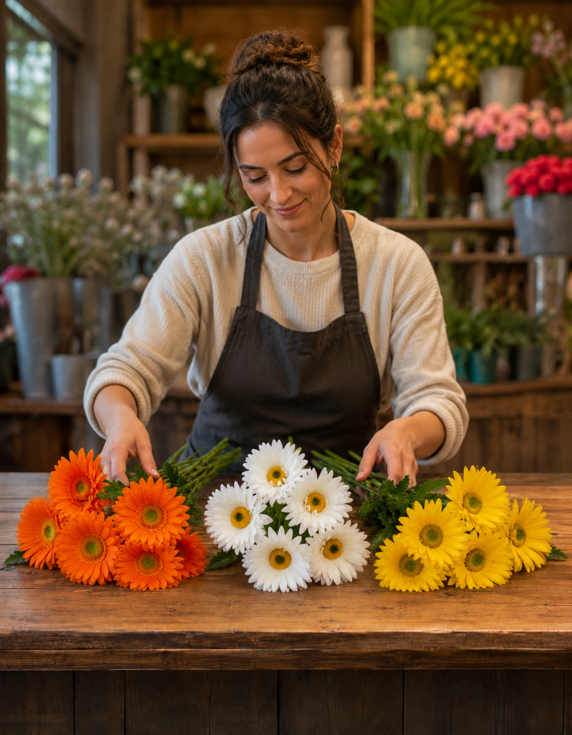 Gerbera Artificiale Bush x 8 in poliester - Sconti per Fioristi e Aziende - in poliestere