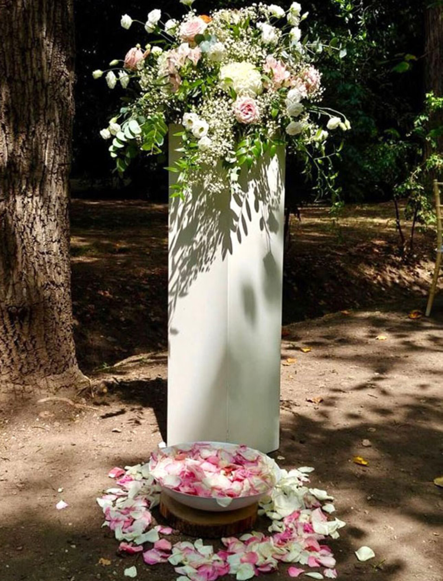 Colonna Bianca Lucida. - Sconti per Fioristi e Aziende . - H 71 E H 91 Base cm. 31x31