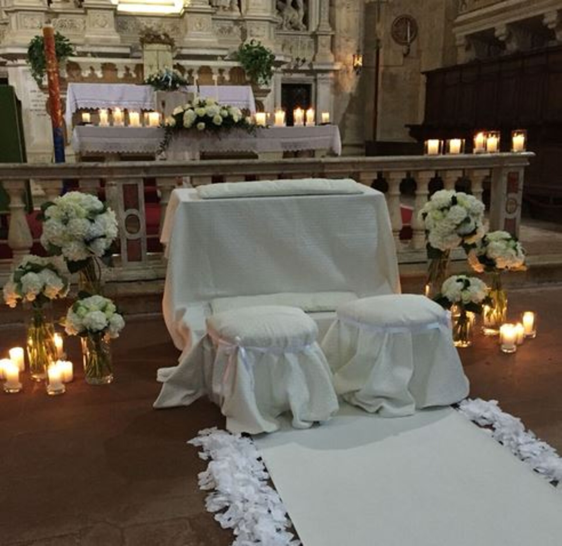 Copri Inginocchiatoio 7 pezzi  - Sconti per Fioristi e Aziende . -Tessuto Velluto Bianco