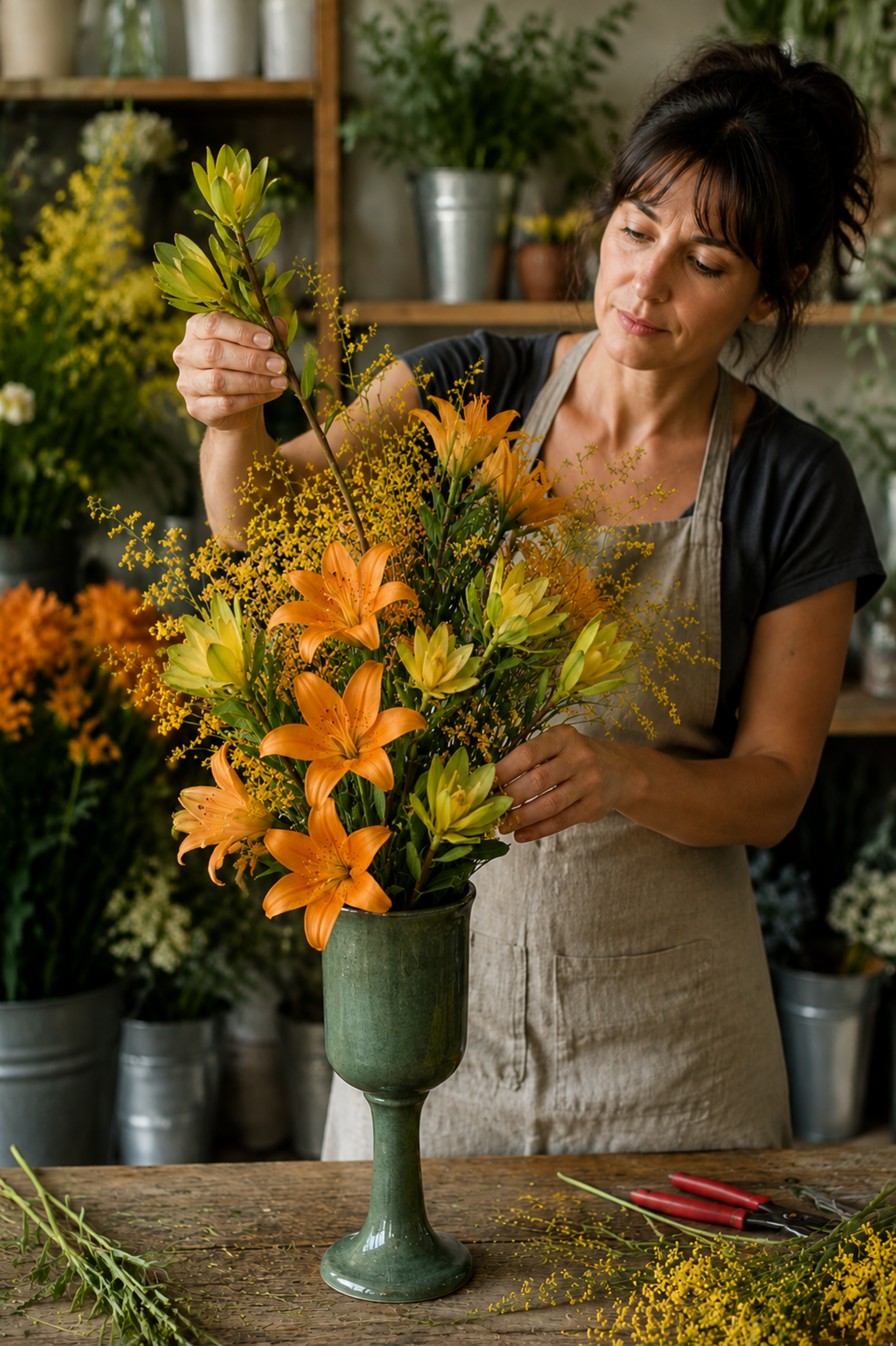Leucadendron x 3 H 60 - Sconti per Fioristi e Aziende . - In poliester