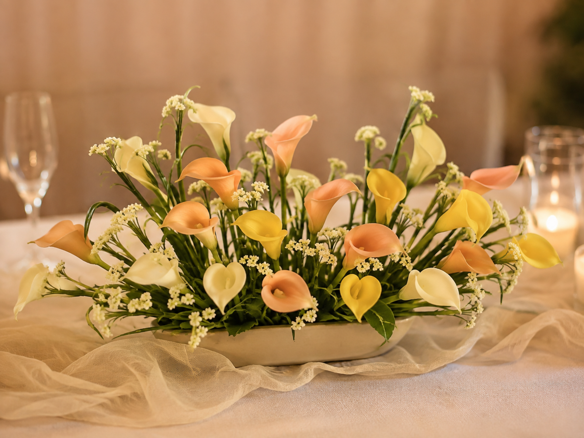 Calla Spray x 8 H 35 in Polifoam - Sconti per Fioristi e Aziende - Artificiale