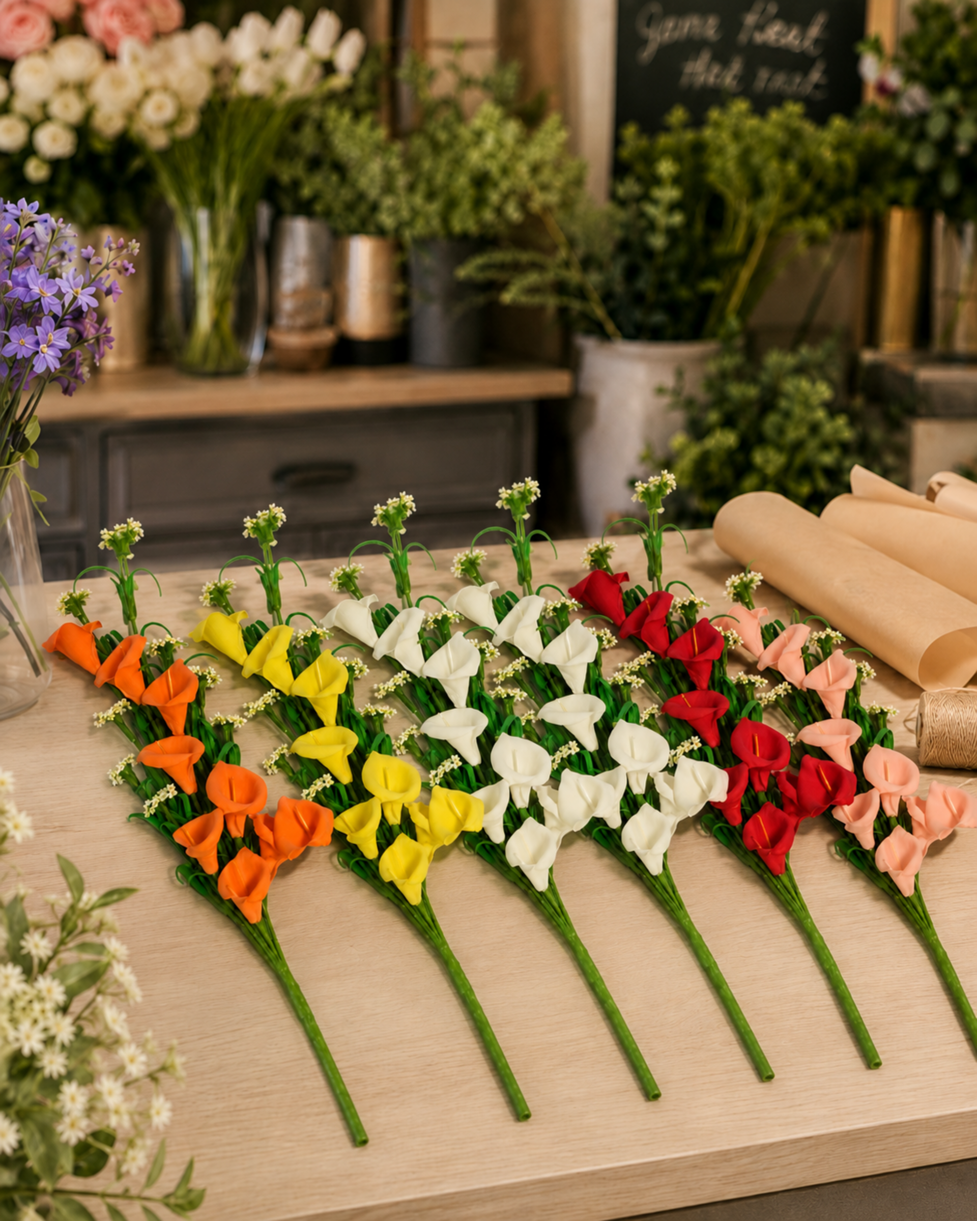 Calla Spray x 8 H 35 in Polifoam - Sconti per Fioristi e Aziende - Artificiale