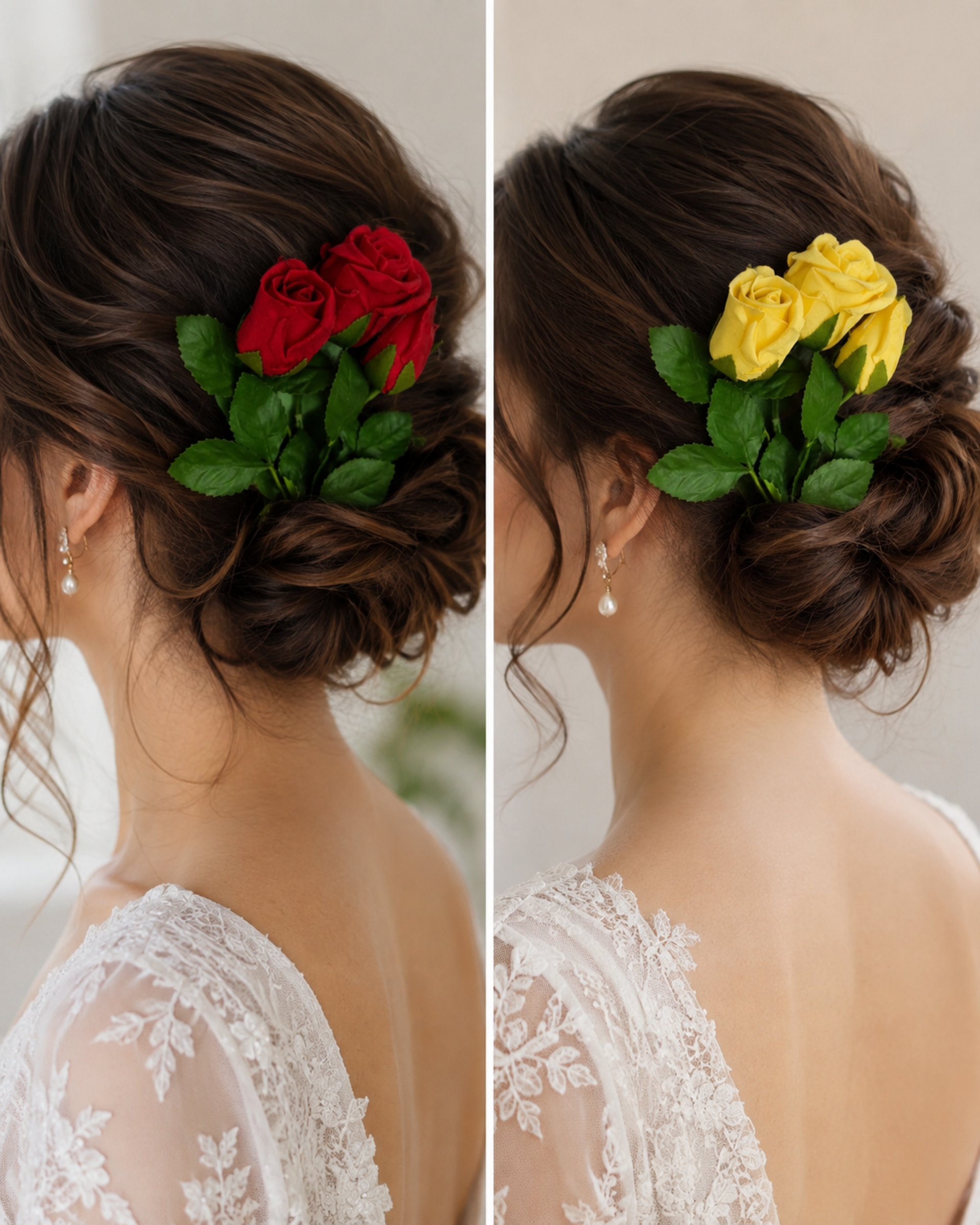 Rose x 3 in seta con spilla - Sconti per Fioristi e Aziende . - Artificiale