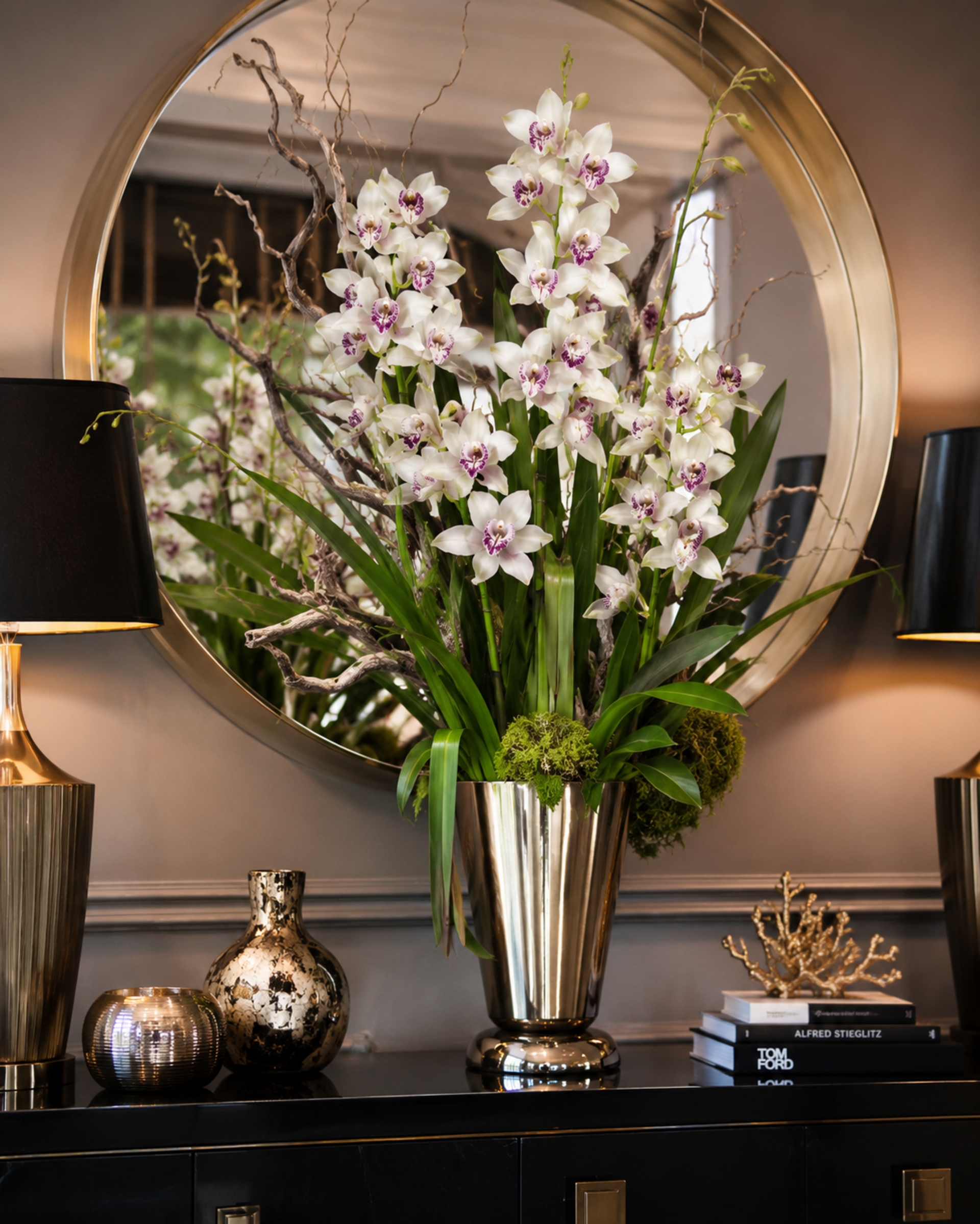 Pianta di Orchidea Cymbidium Artificiale H 50 - Sconti per Fioristi e Aziende
