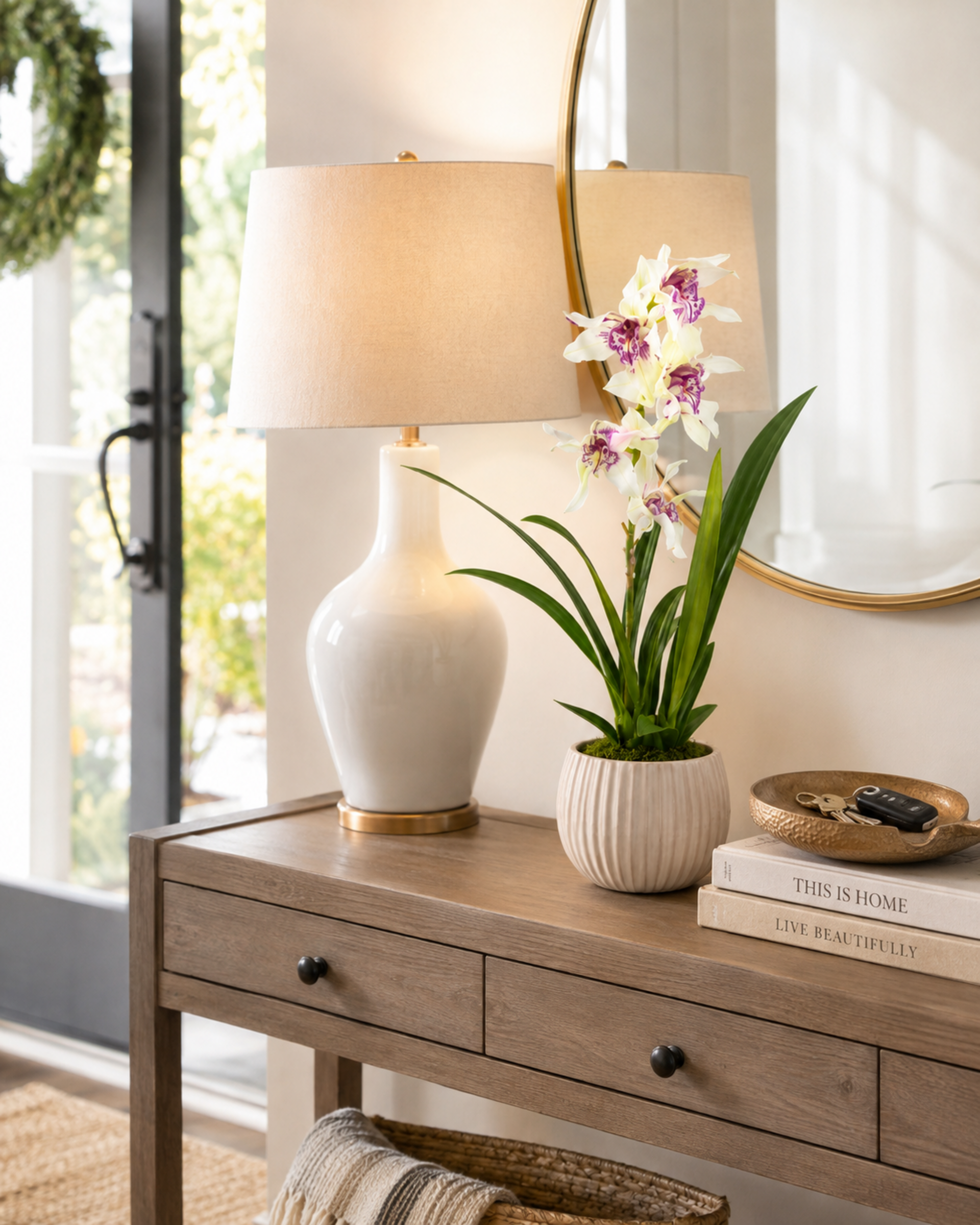 Pianta di Orchidea Cymbidium Artificiale H 50 - Sconti per Fioristi e Aziende