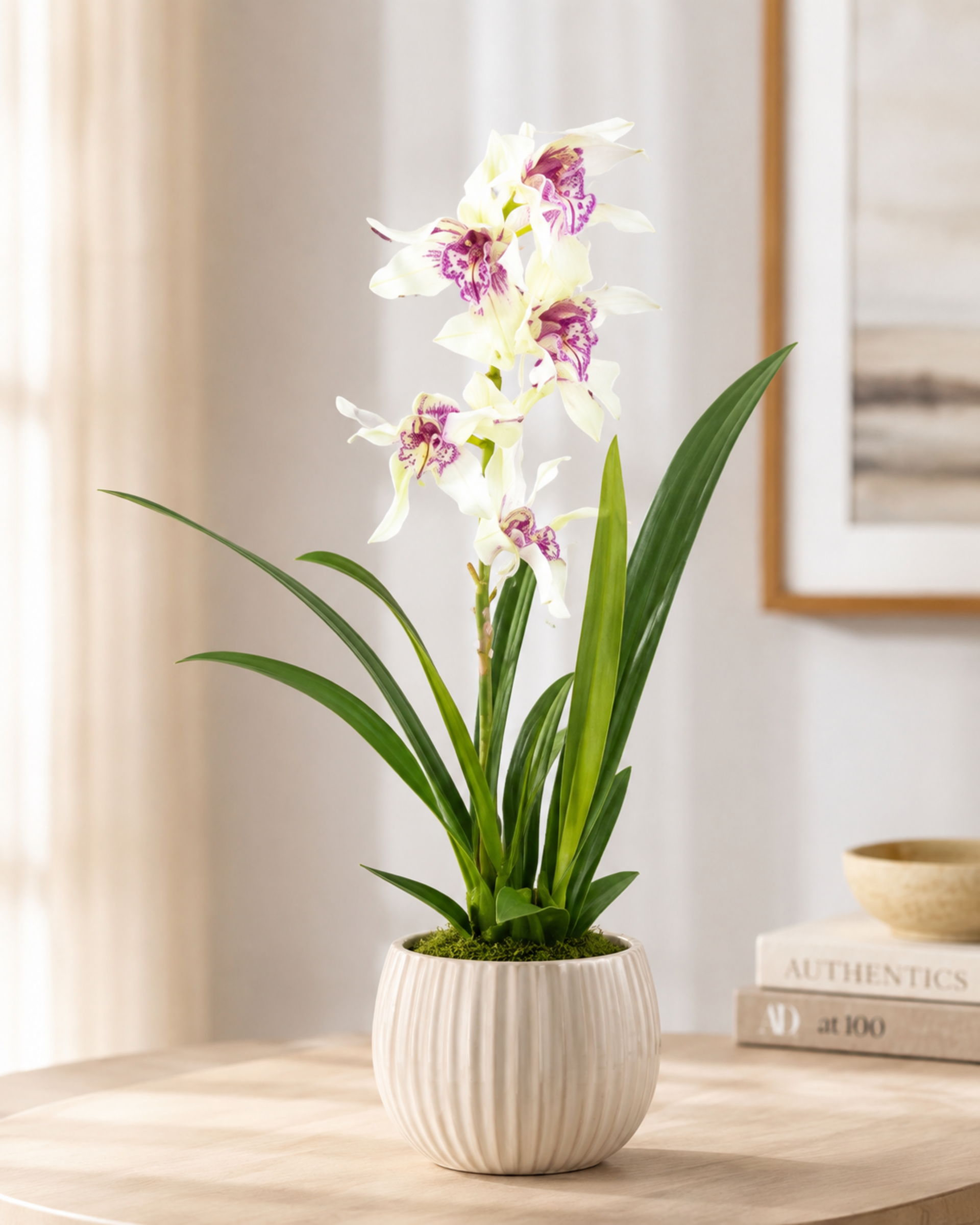 Pianta di Orchidea Cymbidium Artificiale H 50 - Sconti per Fioristi e Aziende