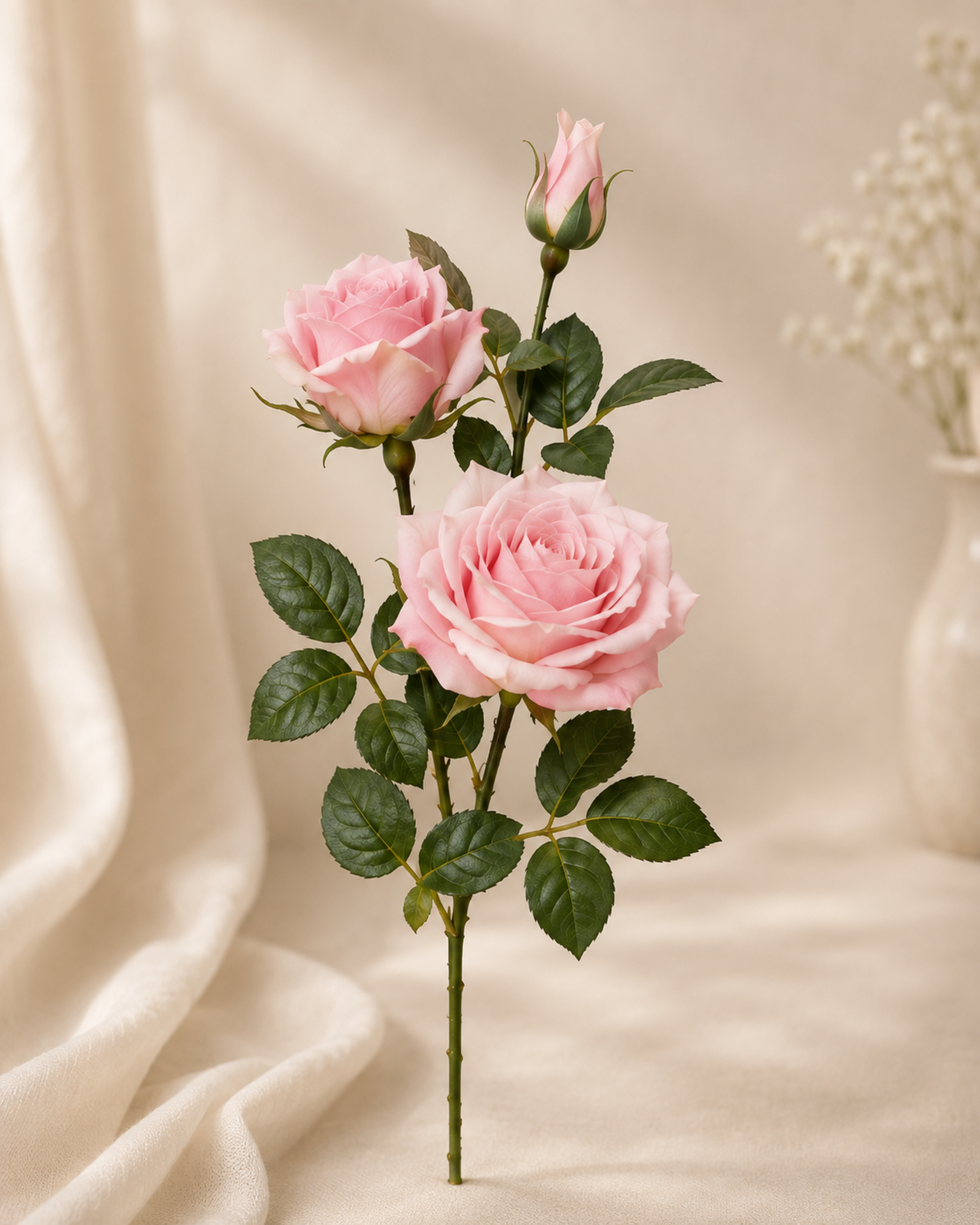 Rose Royal x 3 Velvet Artificiale in poliestere - Sconti per Fioristi e Aziende .