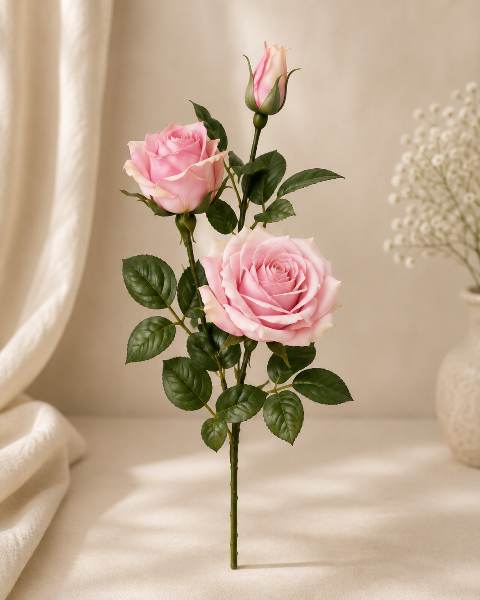 Rose Royal x 3 Velvet Artificiale in poliestere - Sconti per Fioristi e Aziende .