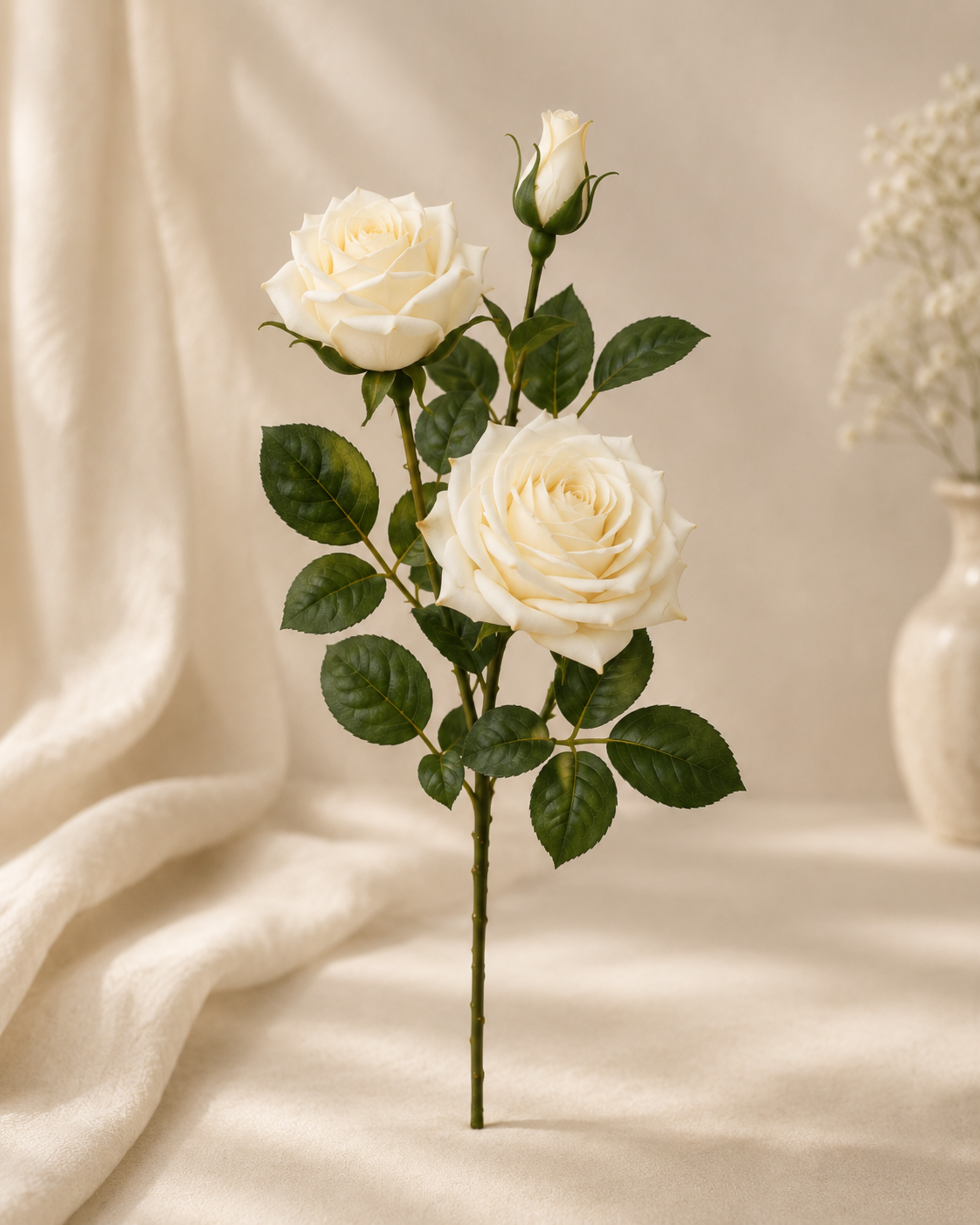 Rose Royal x 3 Velvet Artificiale in poliestere - Sconti per Fioristi e Aziende .
