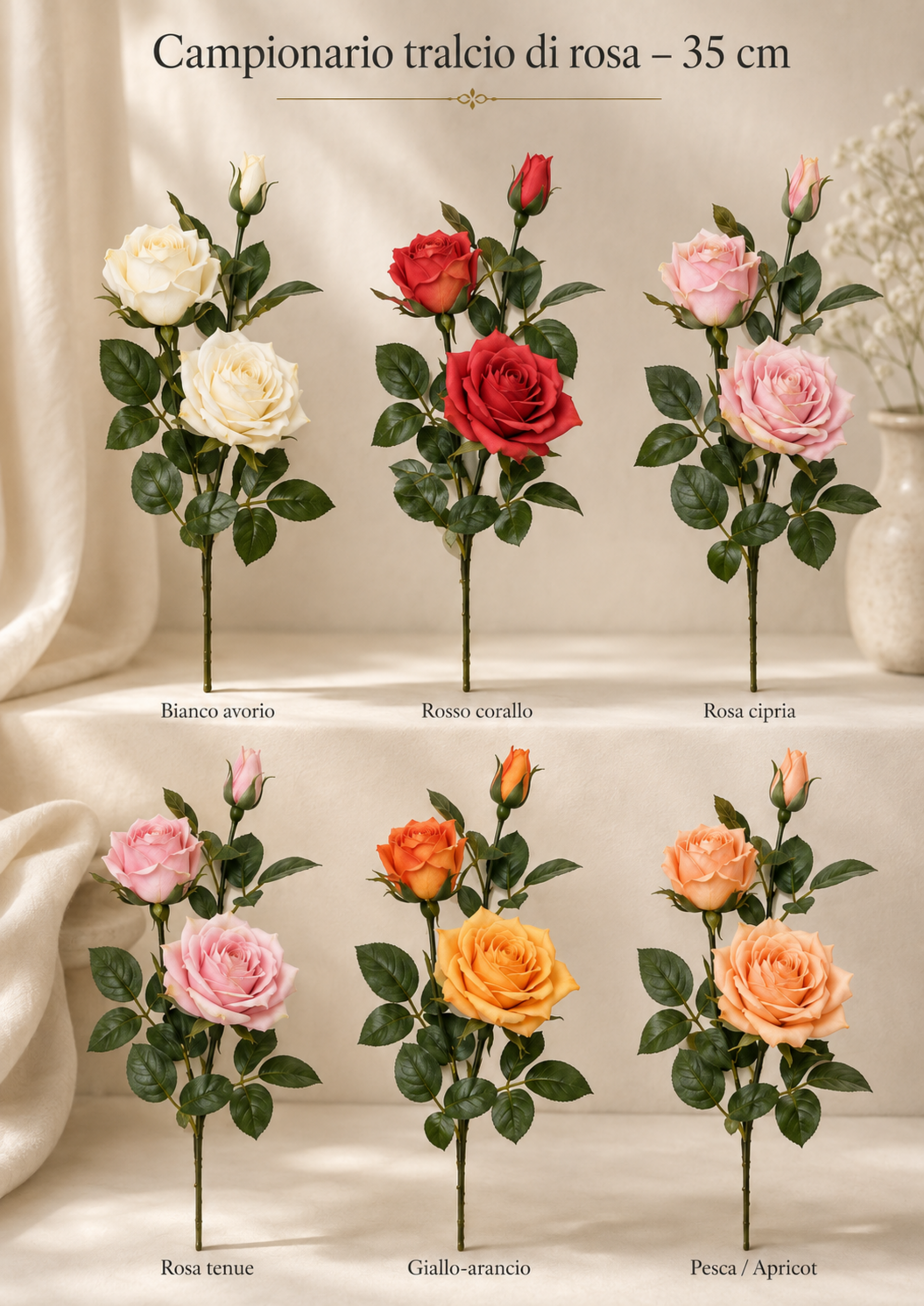 Rose Royal x 3 Velvet Artificiale in poliestere - Sconti per Fioristi e Aziende .
