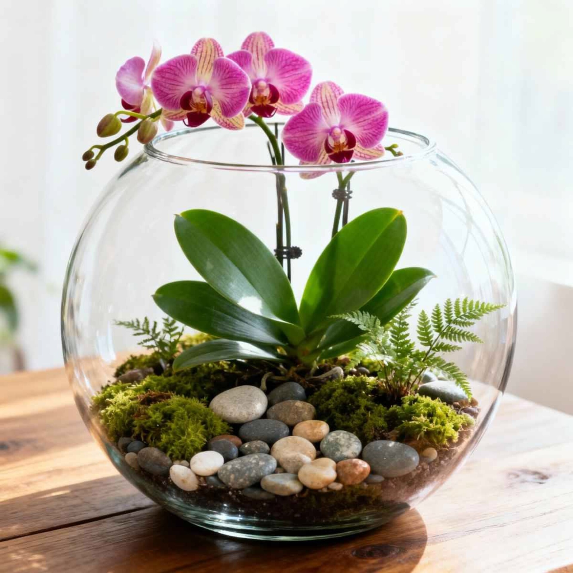 Foglia di Orchidea con radici  - Sconti per Fioristi e Aziende . - cm. 20 con 5 foglie