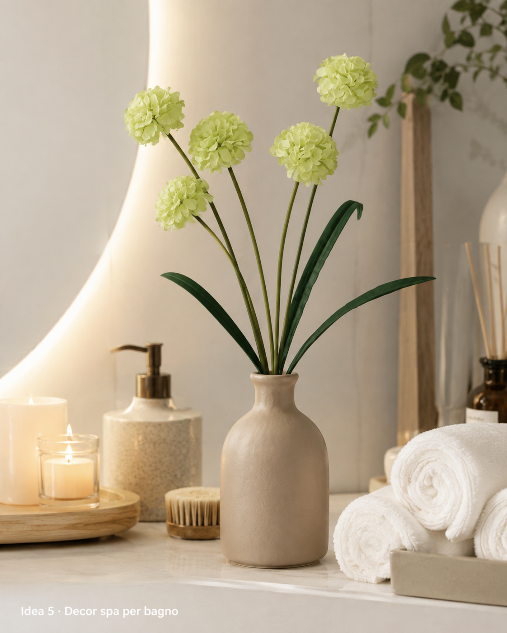 Allium x 3 H 49 Bianco - Sconti per fioristi e aziende . -In poliestere