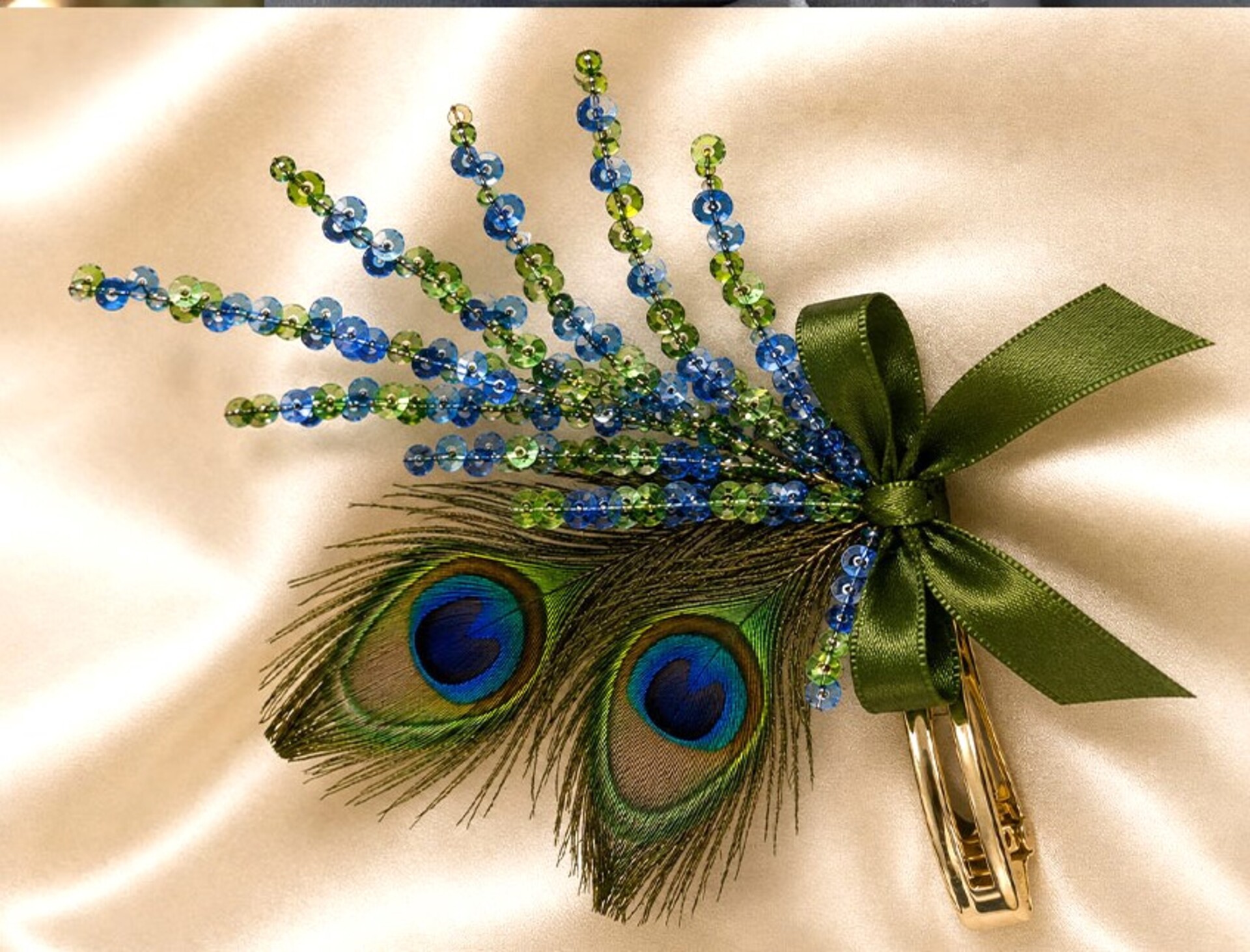 Ramo paillettes H 76 Verde e Blu   - Sconti per Fioristi e Aziende - con 12 rami animati