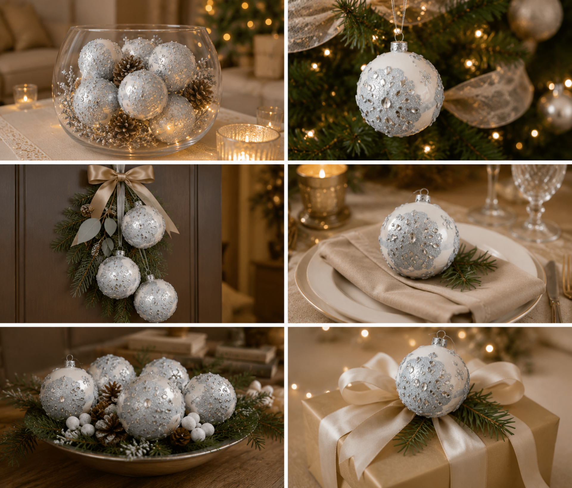 Palline di Natale in vetro  x 6  - Sconti per Fioristi e Aziende -  iridato con strass