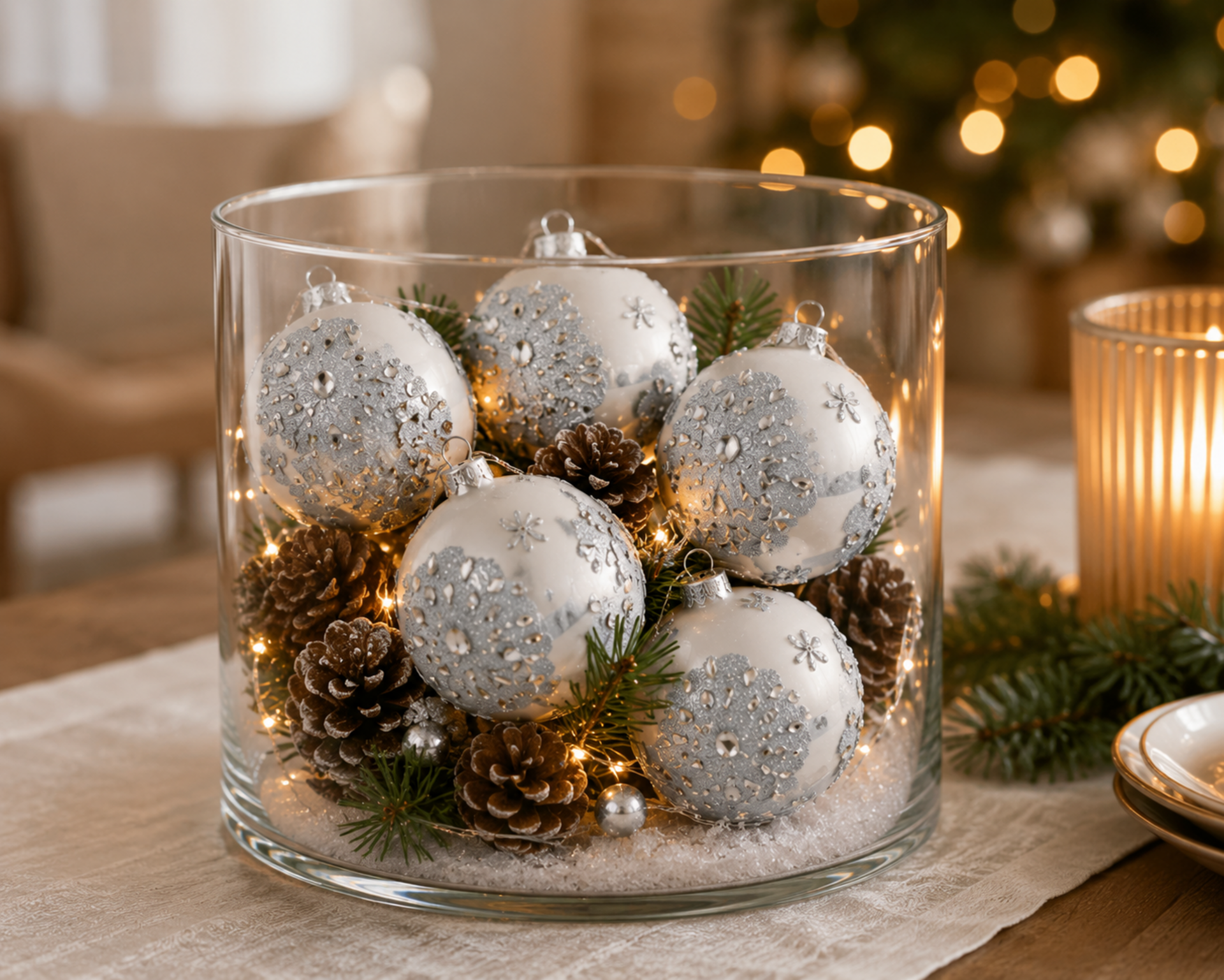 Palline di Natale in vetro  x 6  - Sconti per Fioristi e Aziende -  iridato con strass