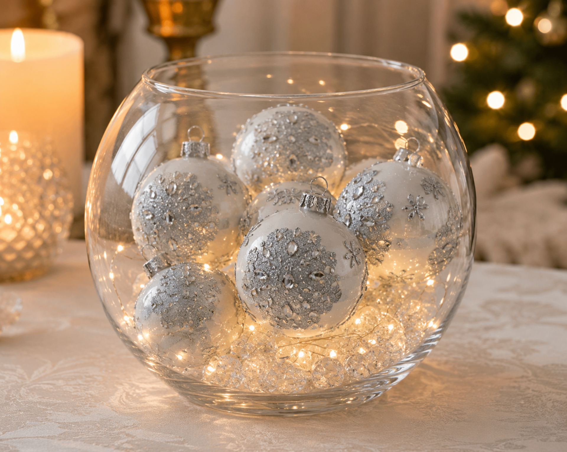 Palline di Natale in vetro  x 6  - Sconti per Fioristi e Aziende -  iridato con strass