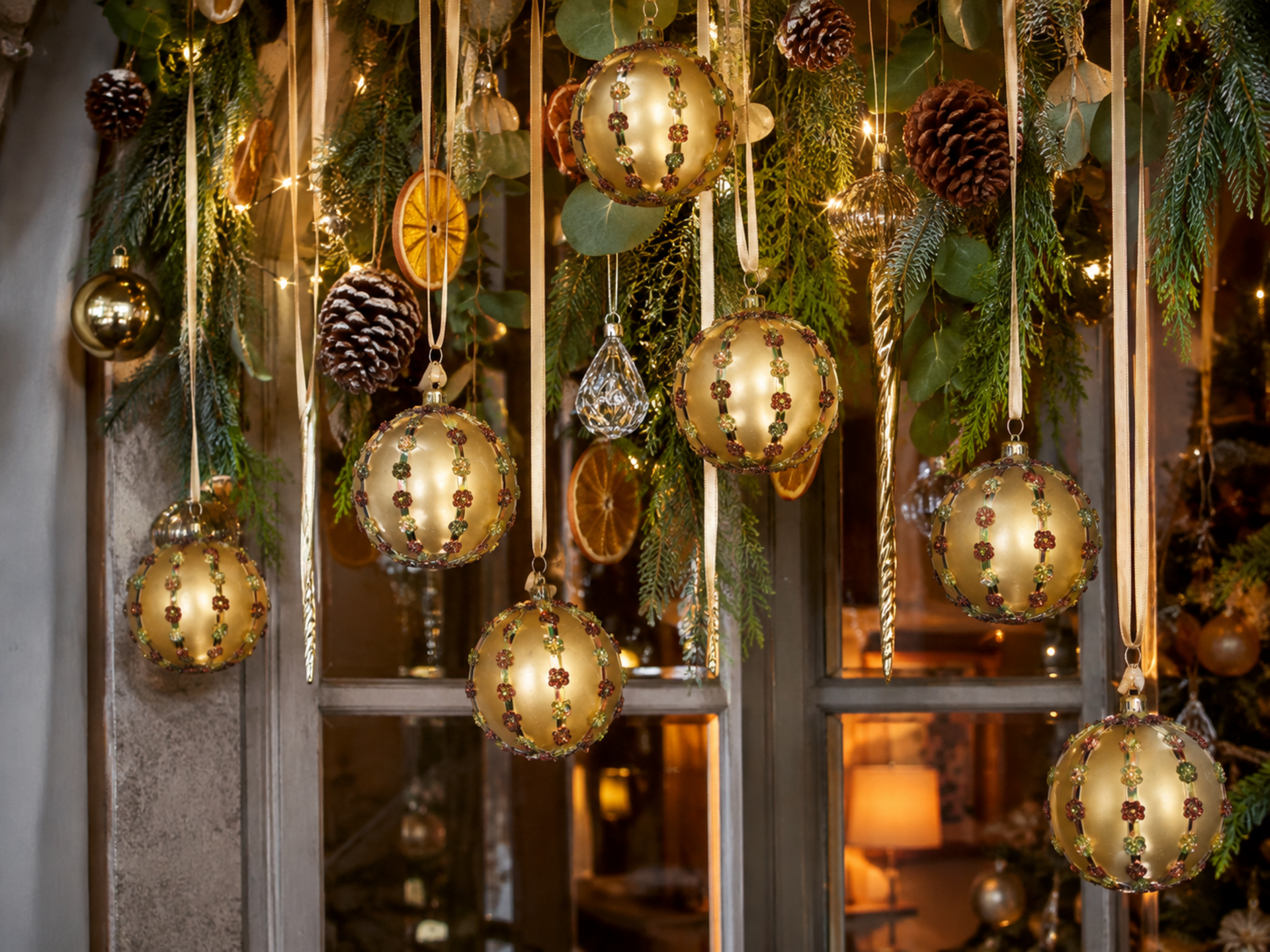 Palline di Natale dm. 8  - Sconti per Fioristi e Aziende - Meridian Oro decorate