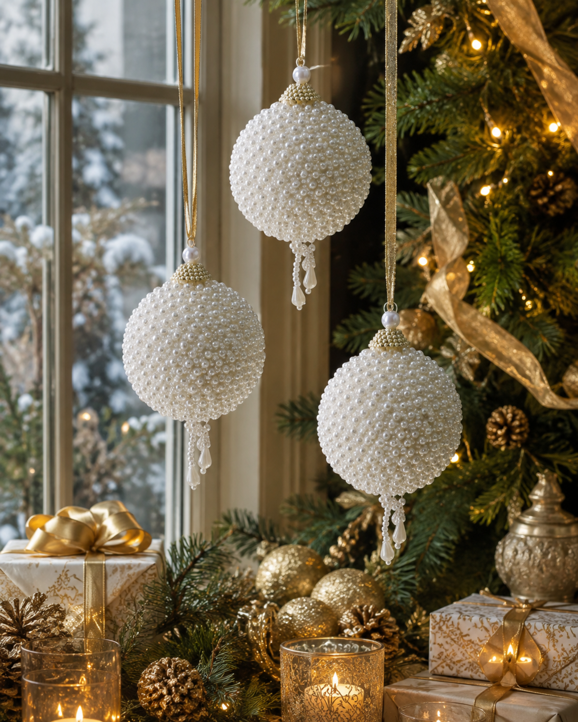 Palline con perle bianco latte - Sconti per Fioristi e Aziende - dm 9