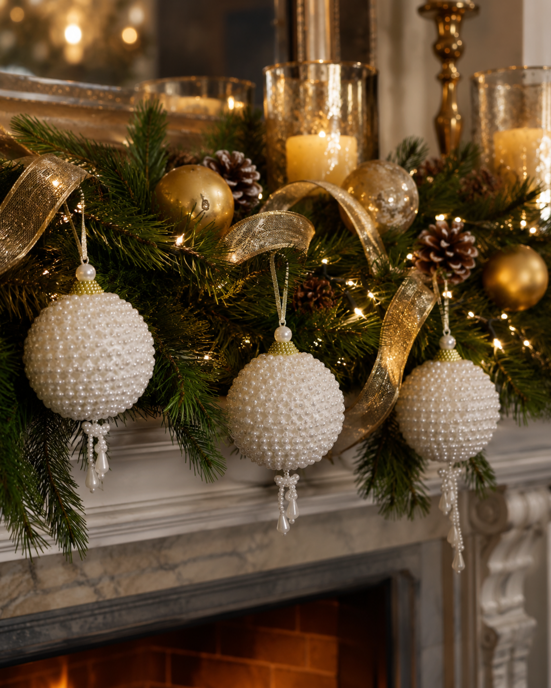 Palline con perle bianco latte - Sconti per Fioristi e Aziende - dm 9