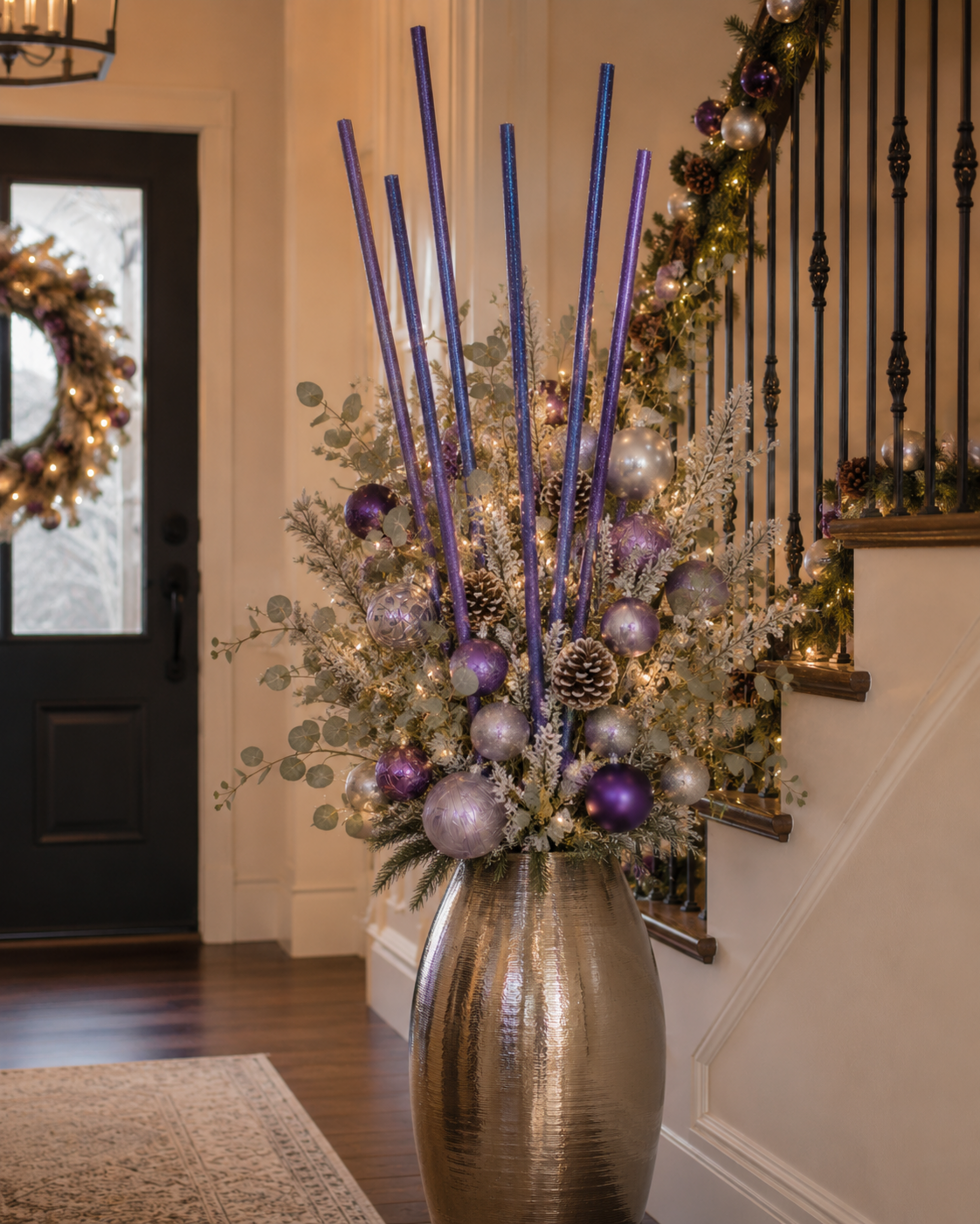 Canne Glitterate Lavanda x 8 H 150  - Sconti per Fioristi e Aziende - dm. 2/3 cm