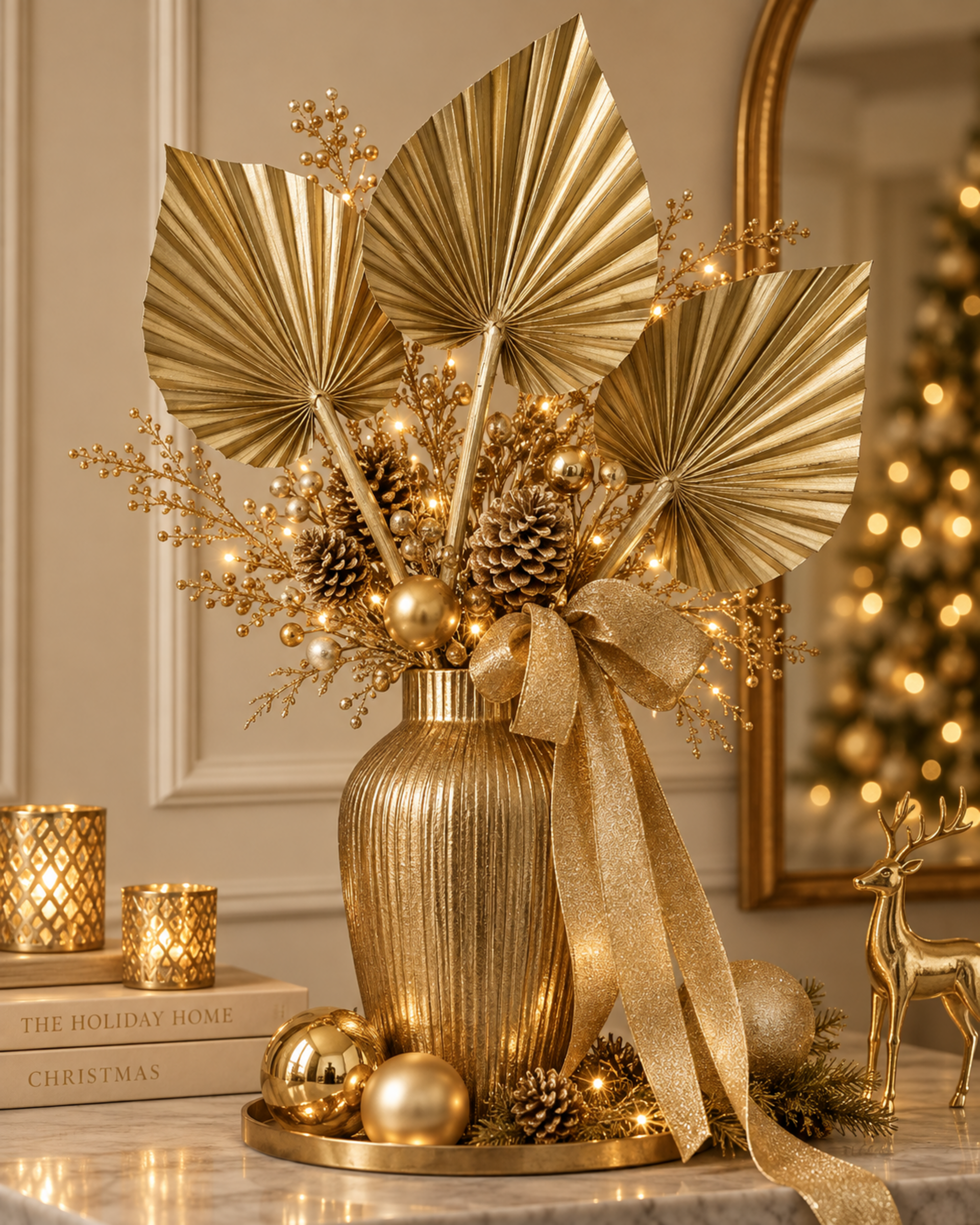 Palm Spear H56 Oro/Argento - Sconti per Fioristi e Aziende - Confezione da 5 foglie