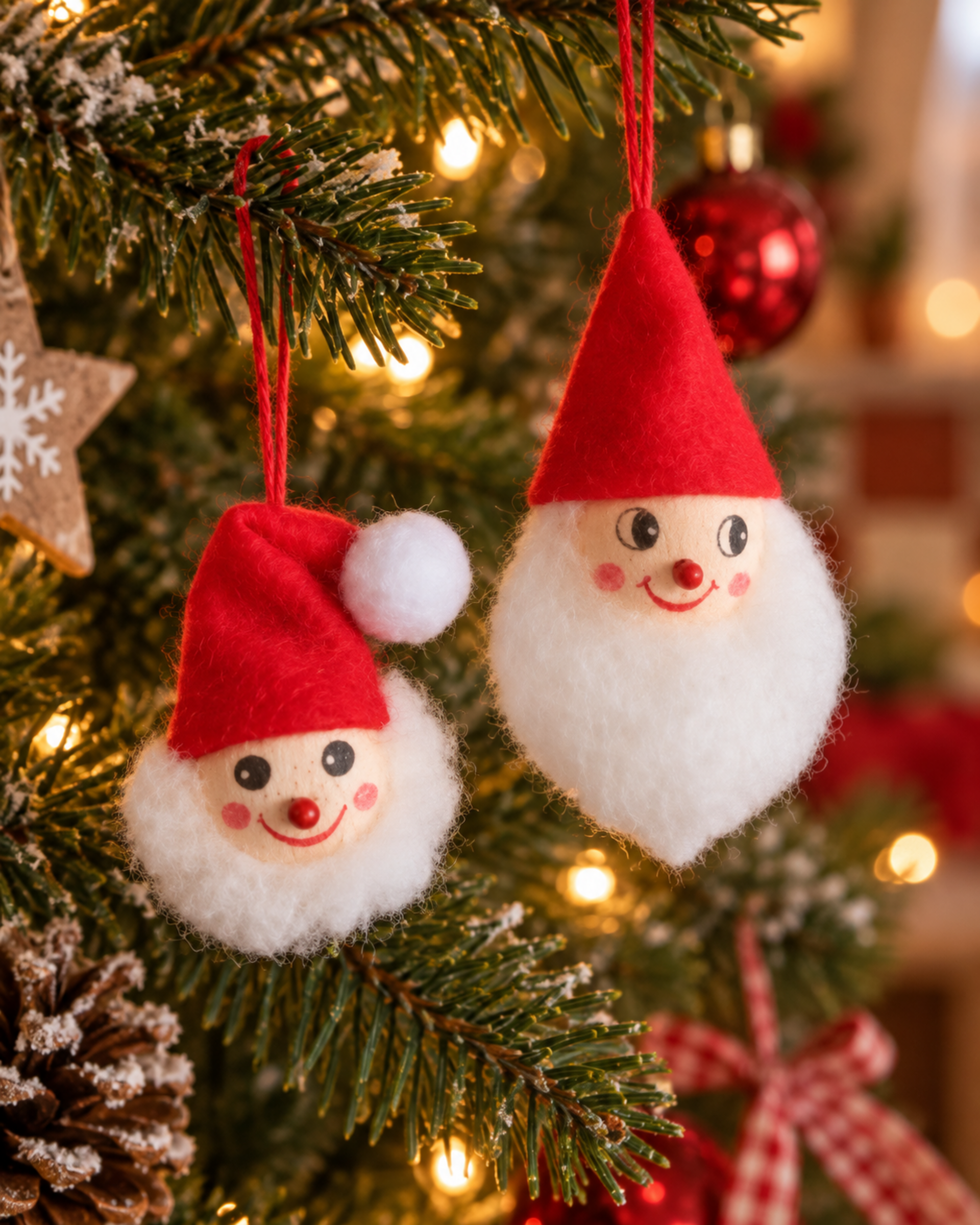 Testa di Babbo Natale con barba in ovatta  - Sconti per Fioristi e Aziende - in 2 misure