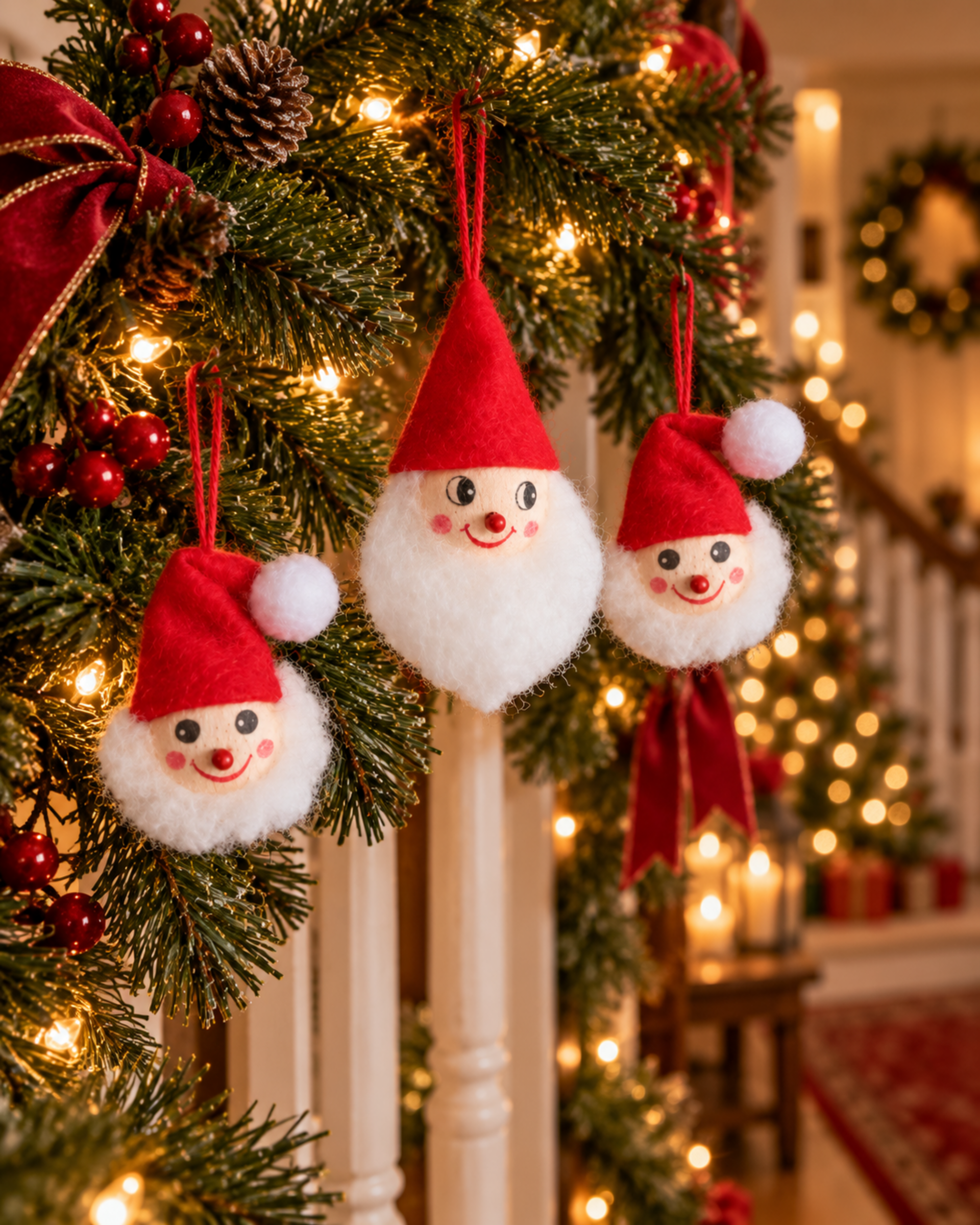 Testa di Babbo Natale con barba in ovatta  - Sconti per Fioristi e Aziende - in 2 misure