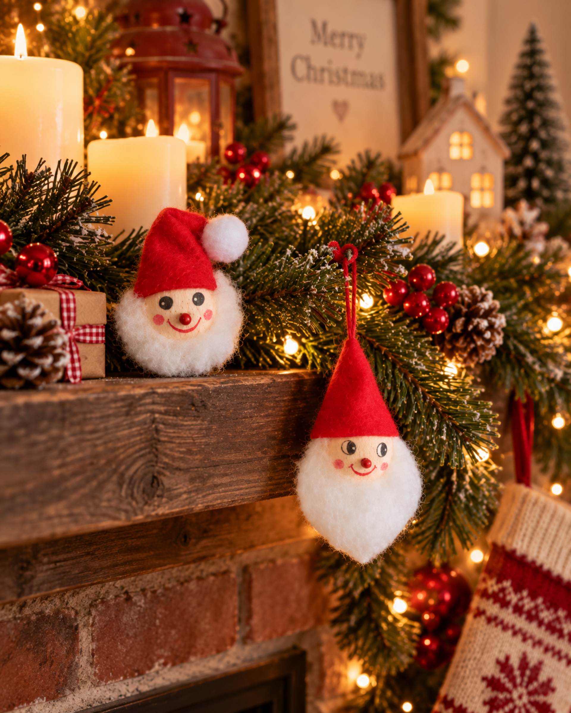 Testa di Babbo Natale con barba in ovatta  - Sconti per Fioristi e Aziende - in 2 misure