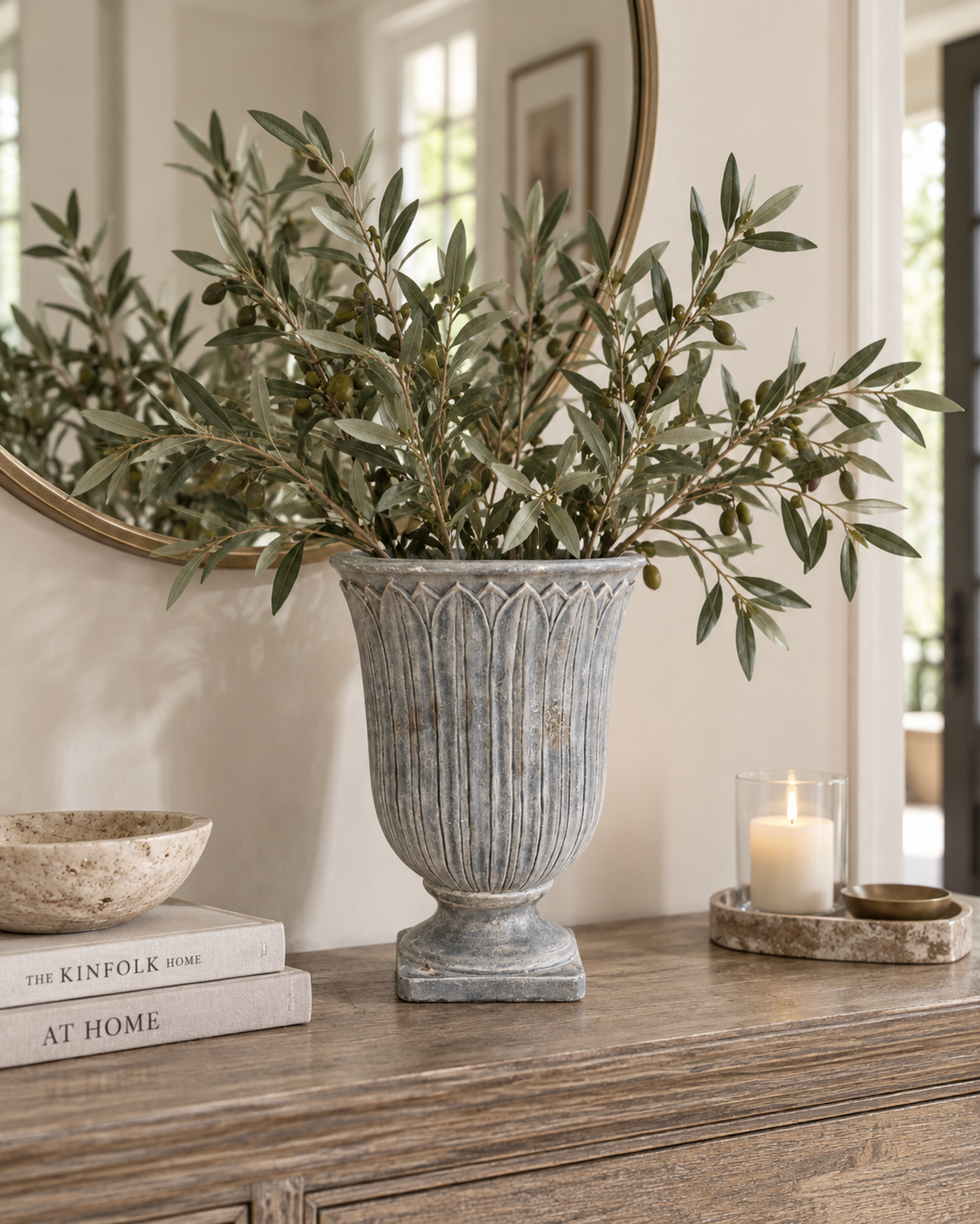 Coppa Anticata a foglie - Sconto per Fioristi e Aziende - H 25 in ceramica