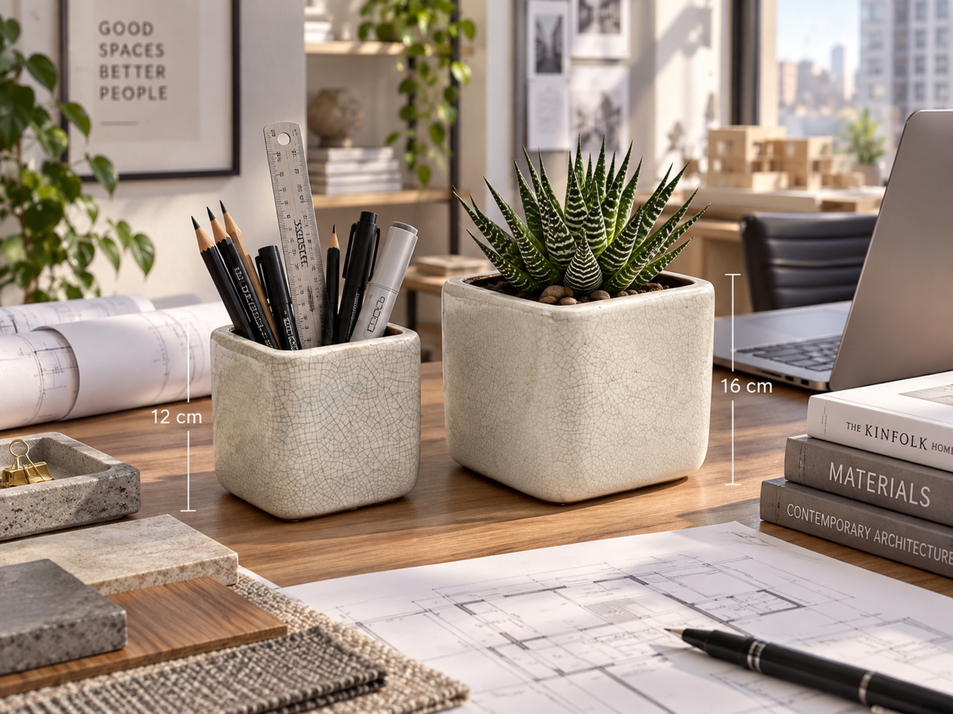 Cubi Craclè x 2  in ceramica  - Sconto per Fioristi e Aziende - Misure. 12x12x12 e 16x16x16