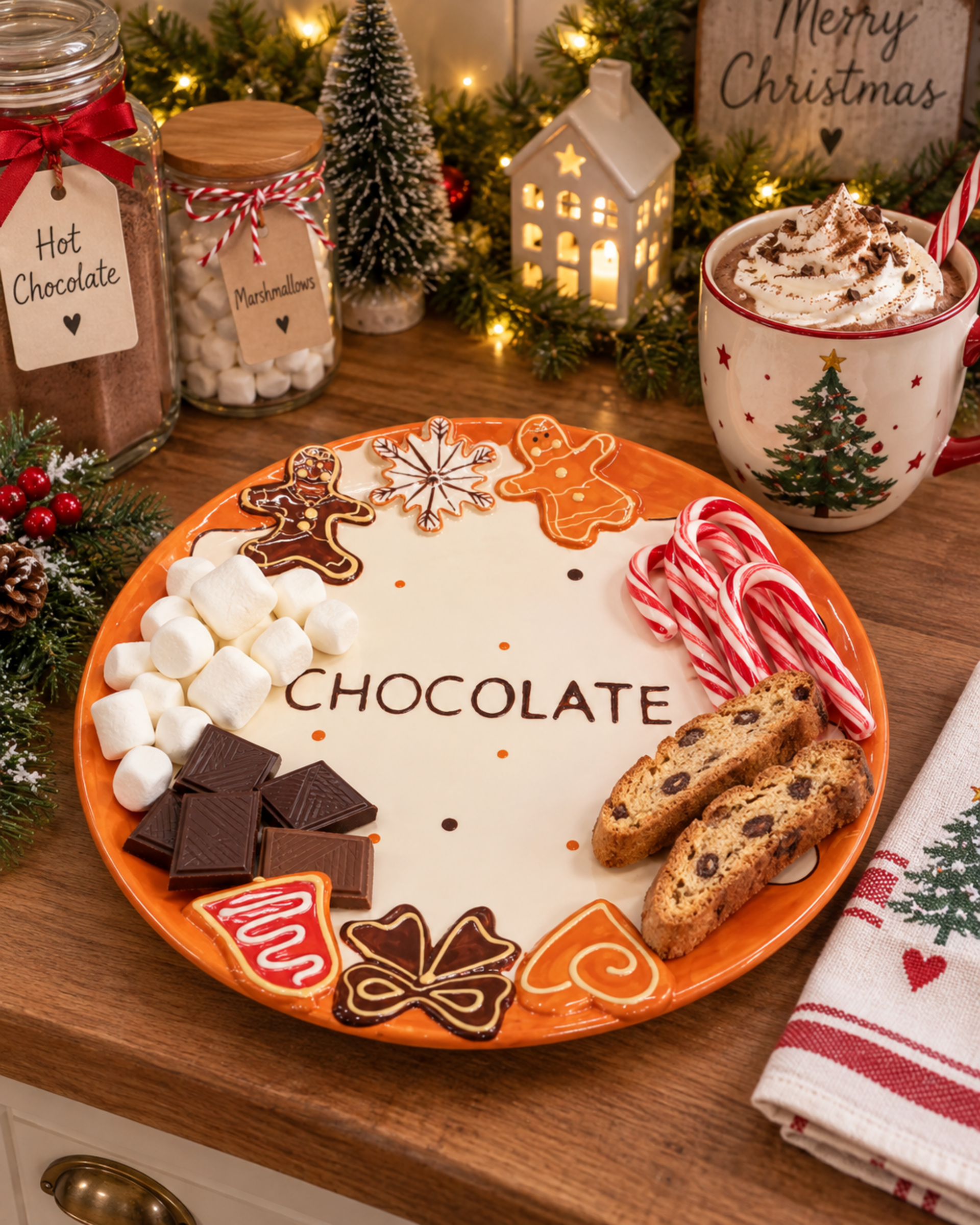Piatto Porta Torta Chocolate - Sconti per Fioristi e Aziende - Dm. 28 cm. In ceramica