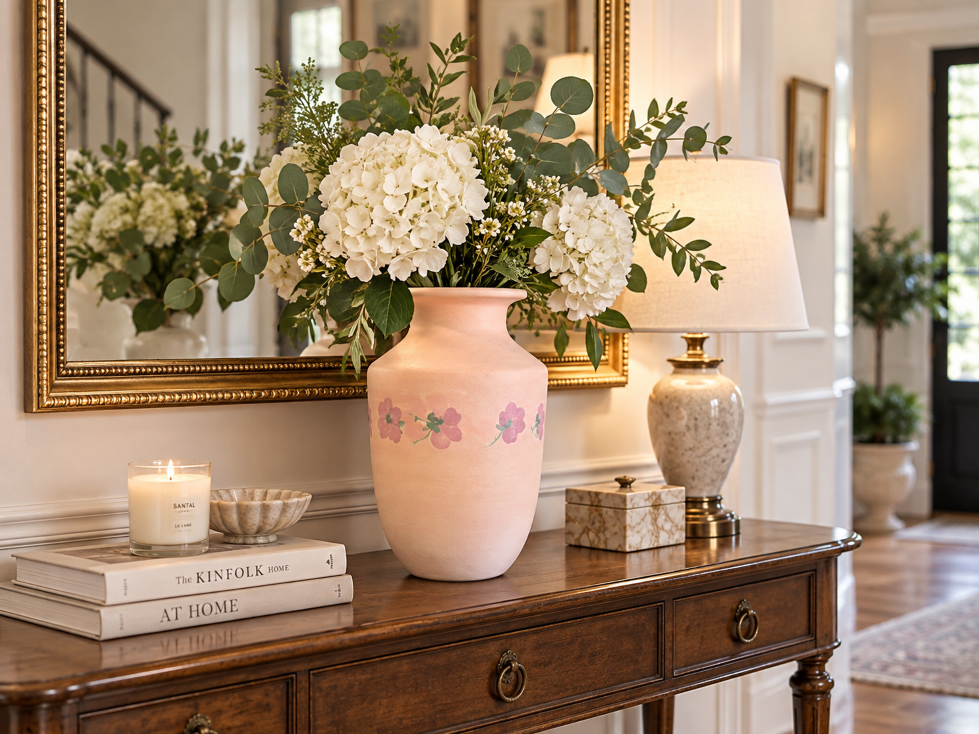 Vaso Ceramica H 30 Rosa Decorato - Sconti per Fioristi e Aziende - in 3 modell