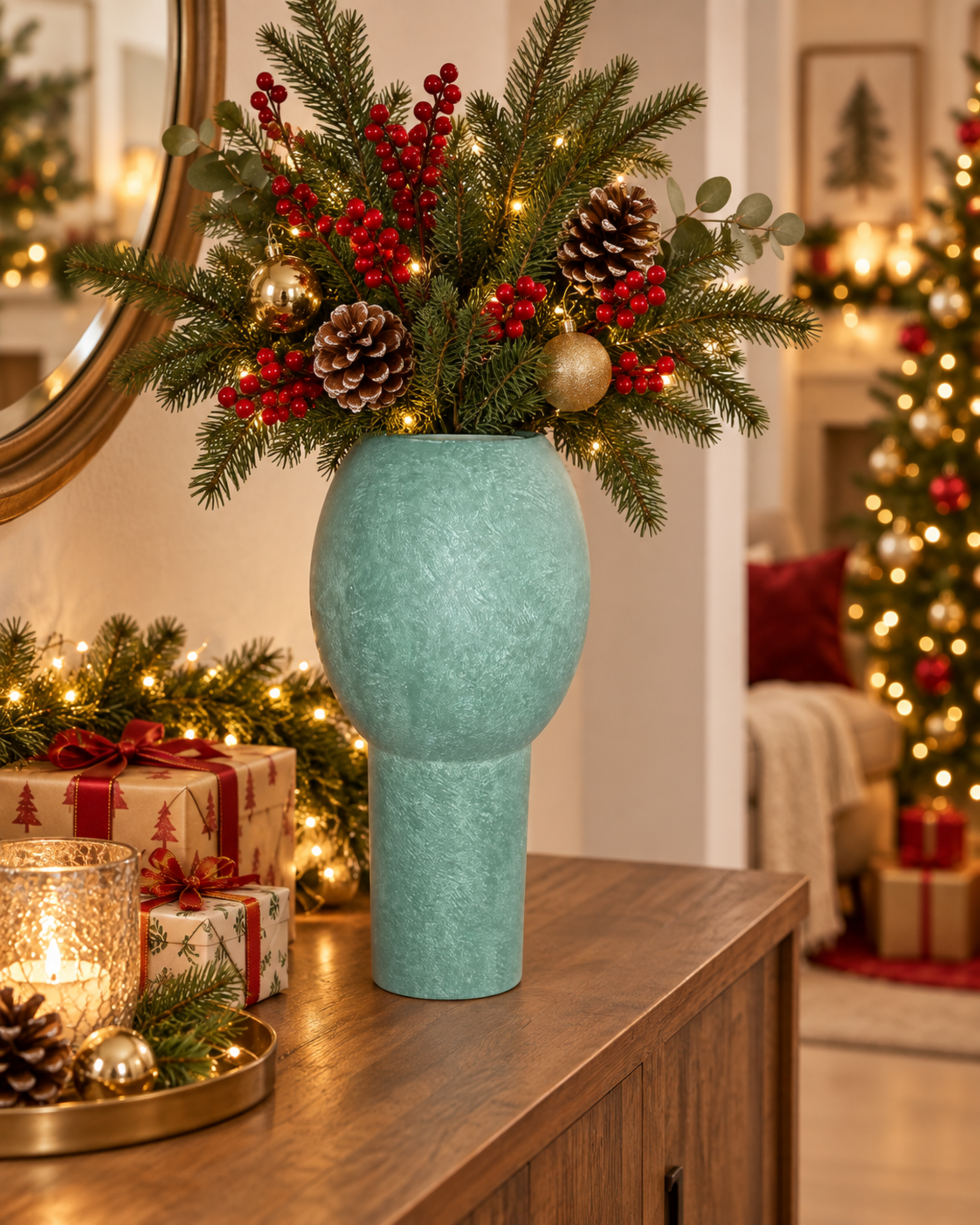 Vaso Verde Ice Cream H 31 - Sconti per Fioristi e Aziende - in ceramica