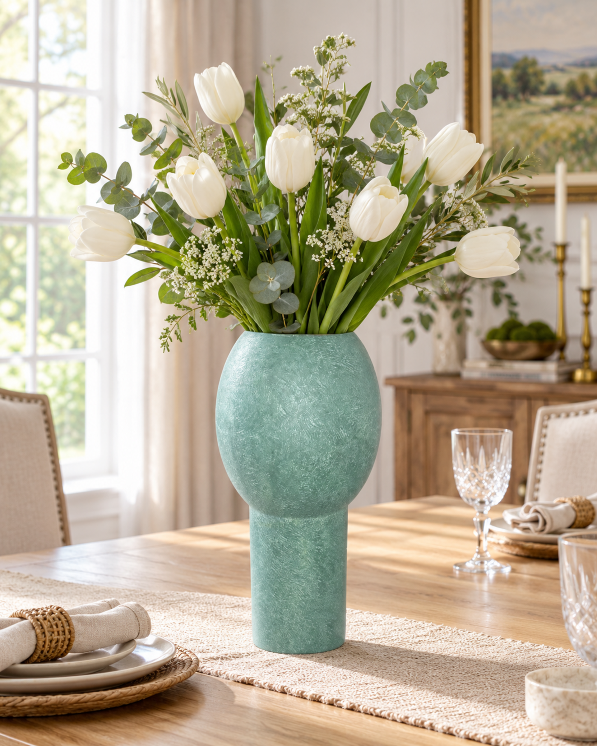 Vaso Verde Ice Cream H 31 - Sconti per Fioristi e Aziende - in ceramica