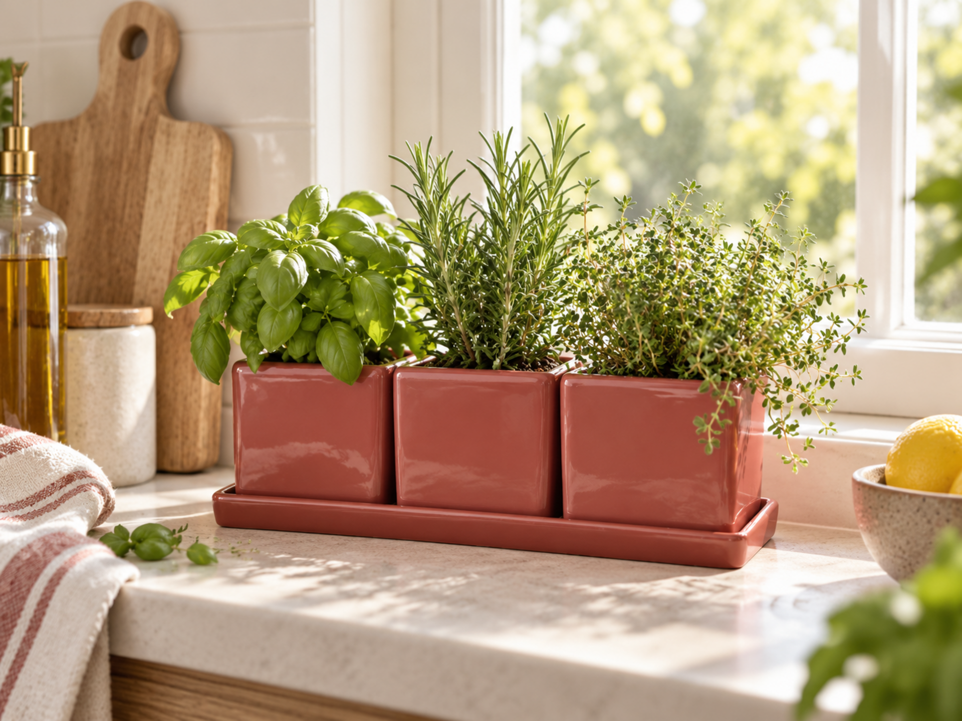 Cubetti x 3 in Ceramica su vassoio - Sconti per Fioristi e Aziende - 9x9 cm.