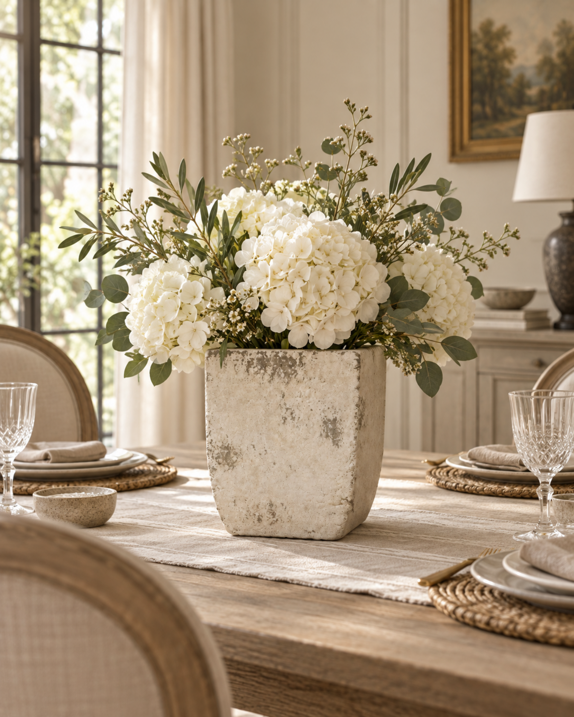 Vaso in Ceramica H 23 cm. 13 x 13 - Sconti per Fioristi e Aziende - mod. Poldi