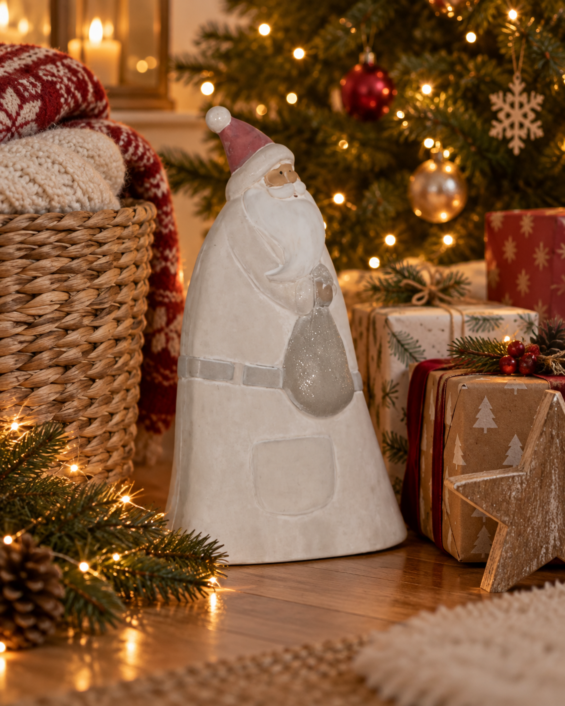 Babbo Natale Ceramica   - Sconti per Fioristi e Aziende - H cm.16/24/30