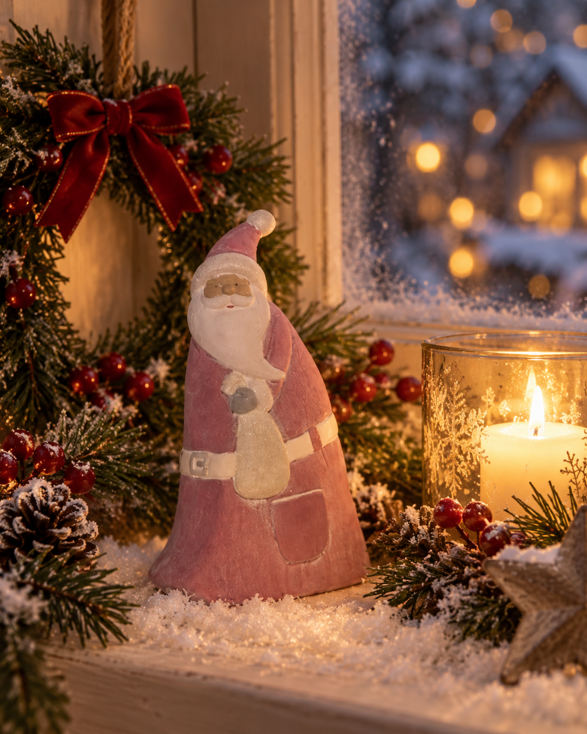 Babbo Natale Ceramica   - Sconti per Fioristi e Aziende - H cm.16/24/30