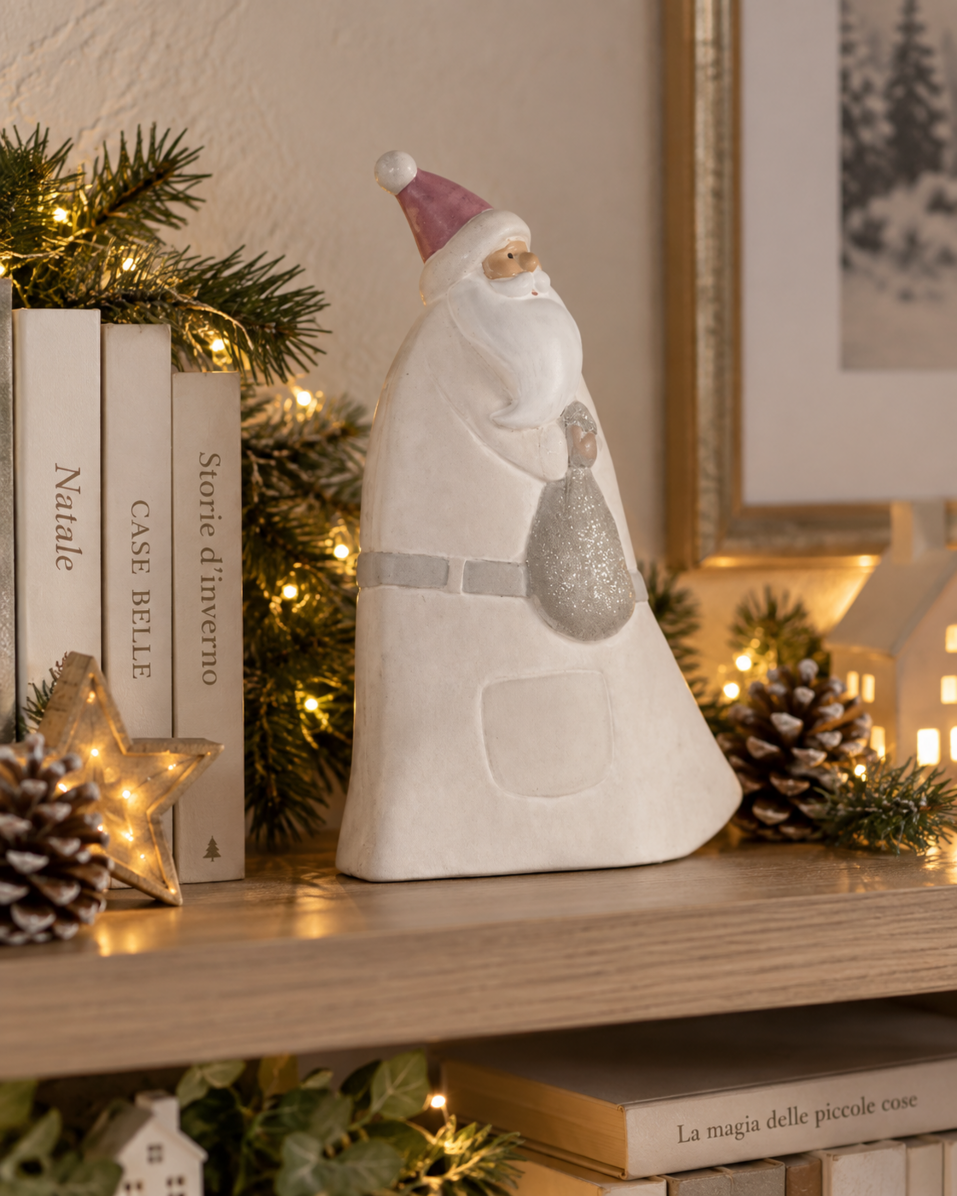 Babbo Natale Ceramica   - Sconti per Fioristi e Aziende - H cm.16/24/30