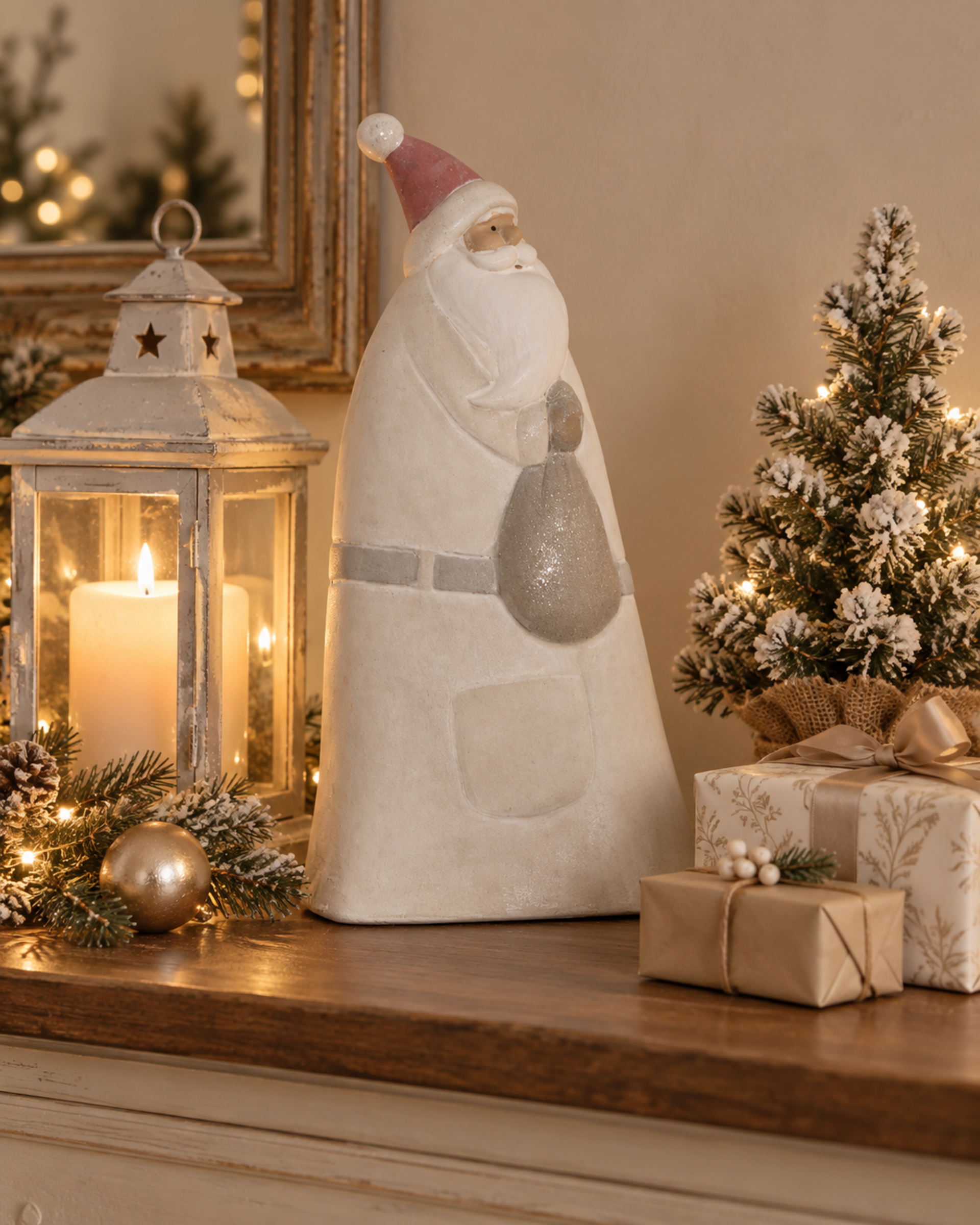 Babbo Natale Ceramica   - Sconti per Fioristi e Aziende - H cm.16/24/30