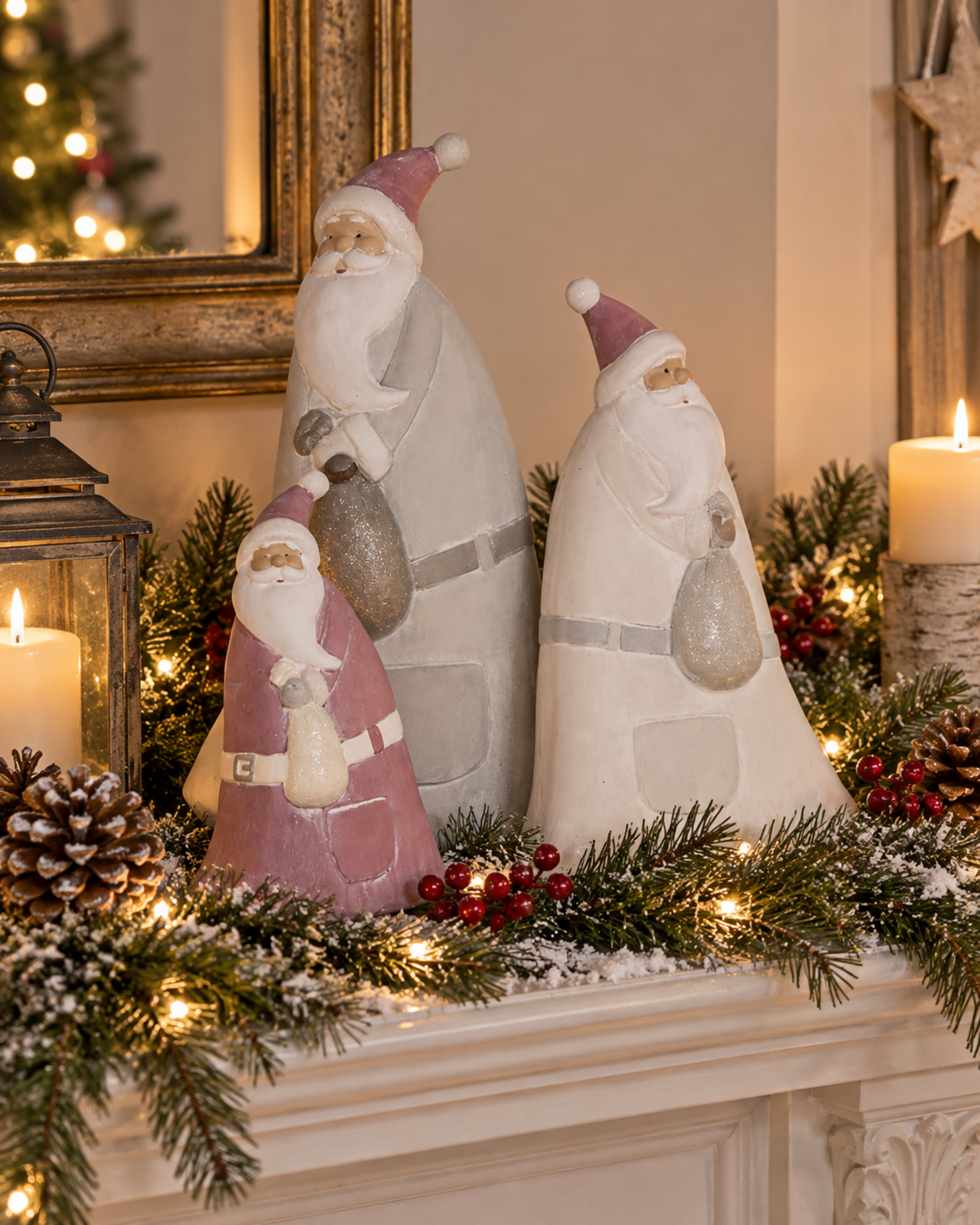 Babbo Natale Ceramica   - Sconti per Fioristi e Aziende - H cm.16/24/30