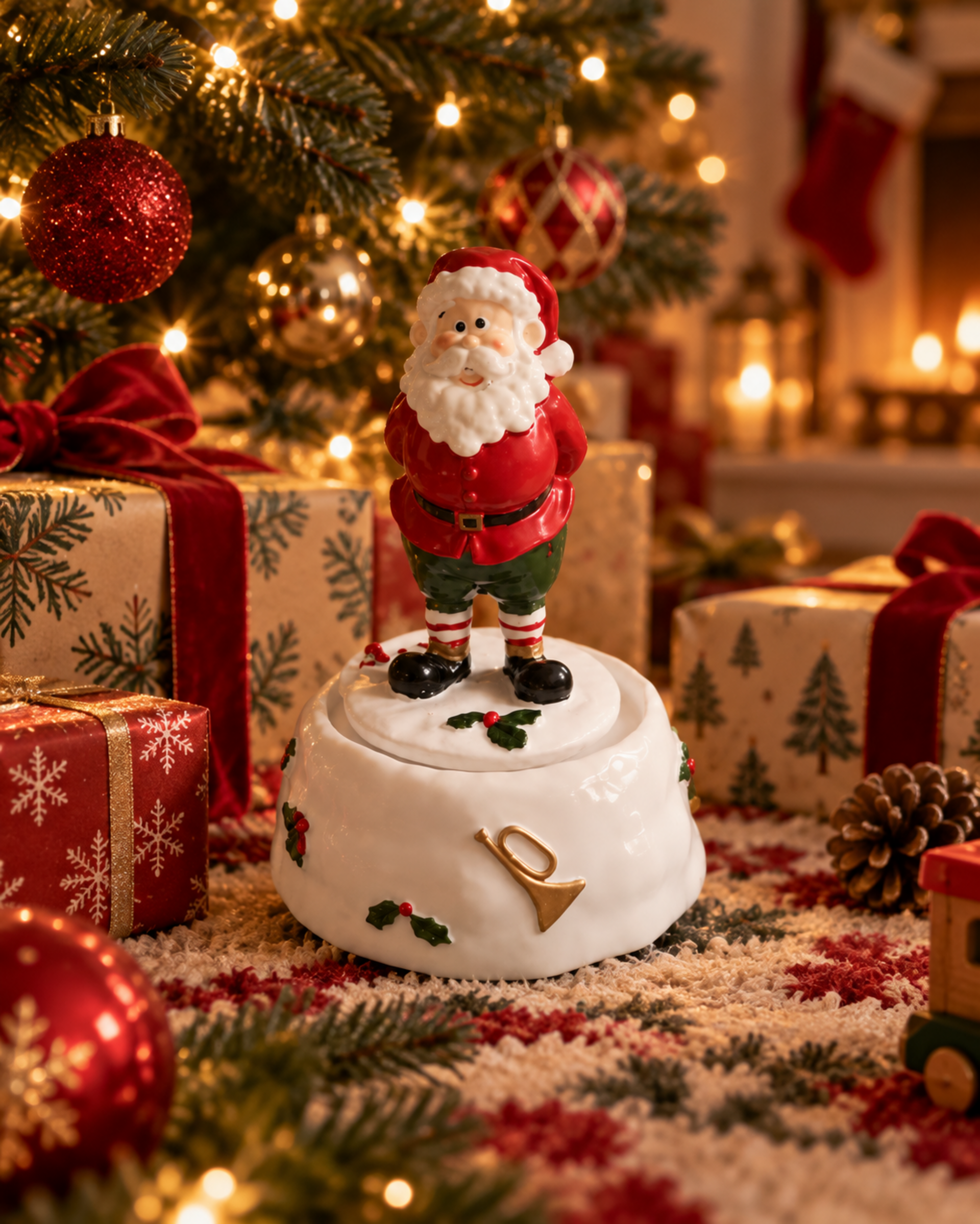 Babbo Natale Carillon H 16  - Sconti per Fioristi e Aziende - in resina