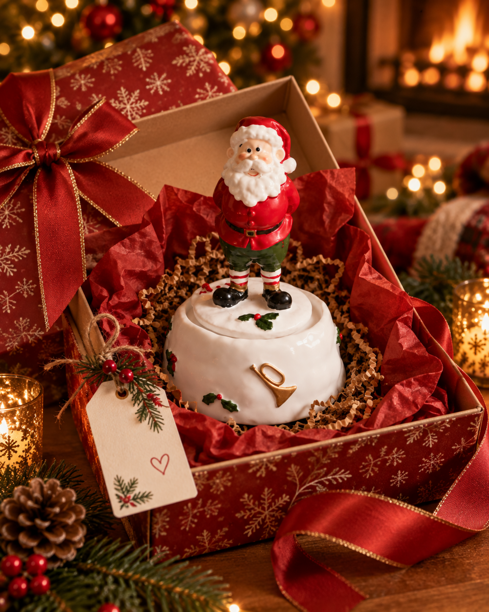Babbo Natale Carillon H 16  - Sconti per Fioristi e Aziende - in resina