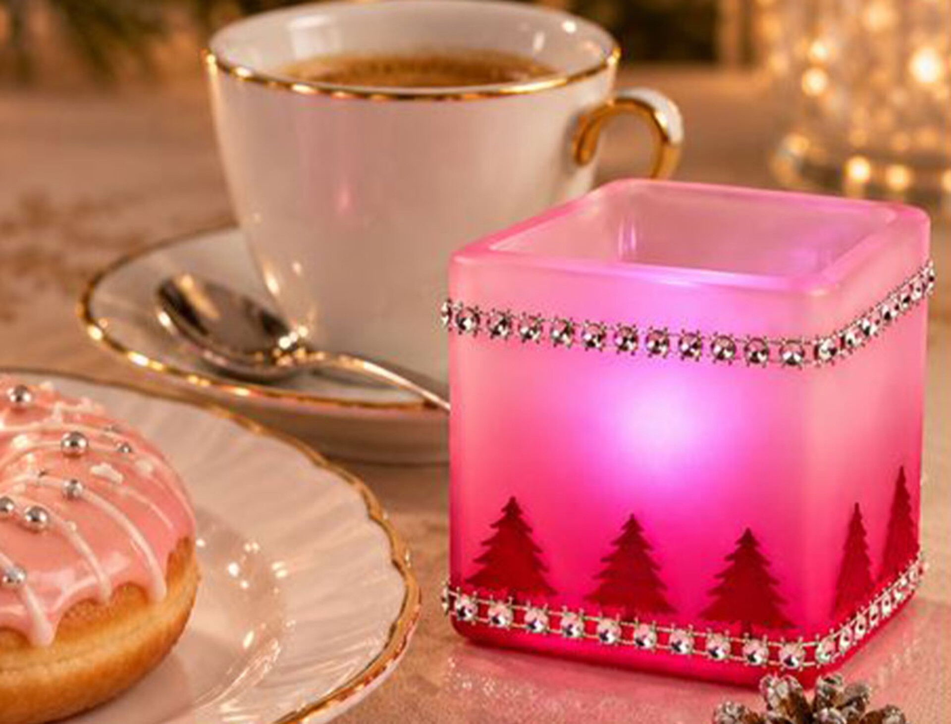 Cubetto vetro satinato fuxia - Sconti per Fioristi e Aziende - Decorato in due misure