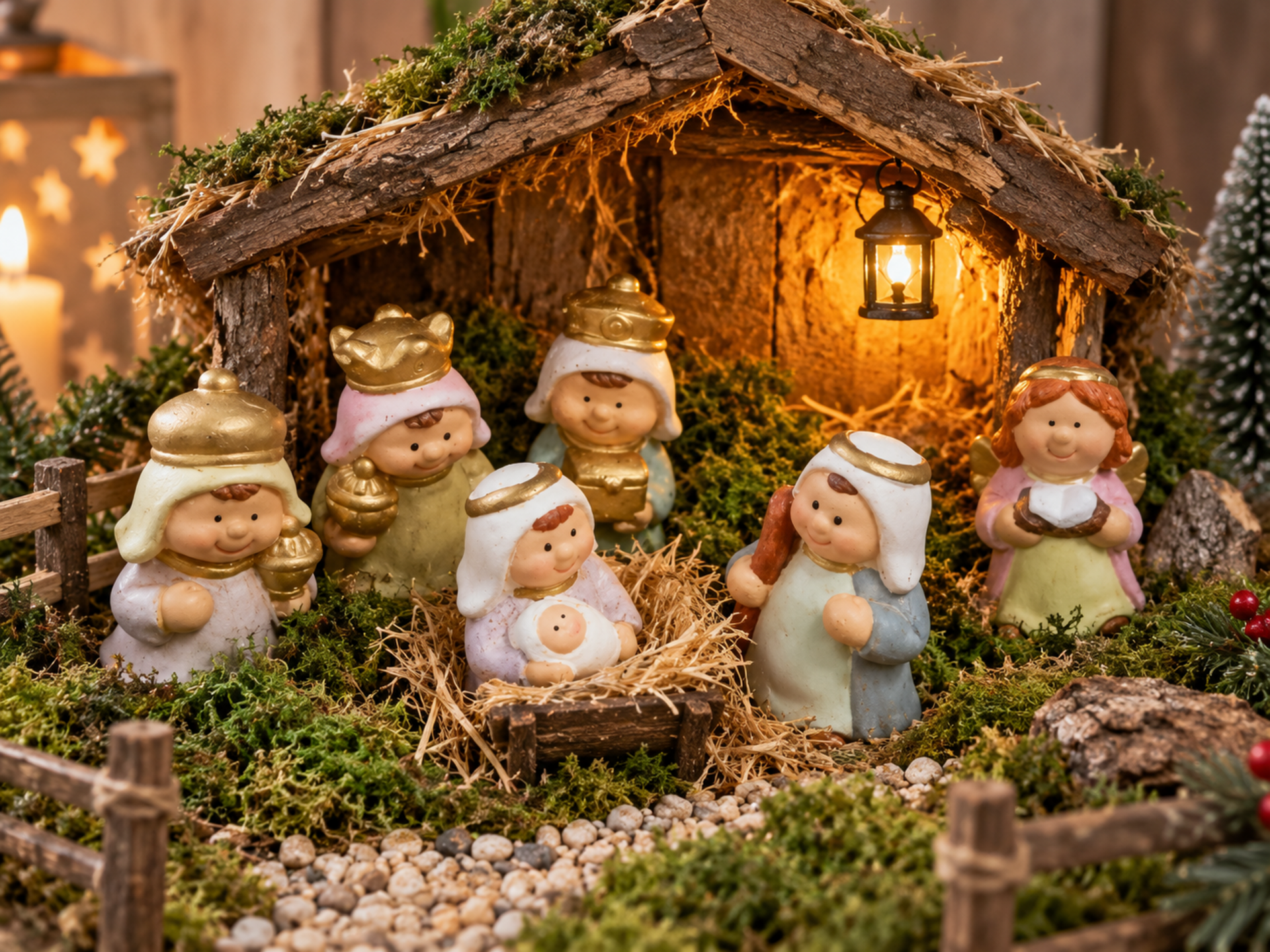 Natività Mini x 6 soggetti  - Sconti per Fioristi e Aziende - in resina