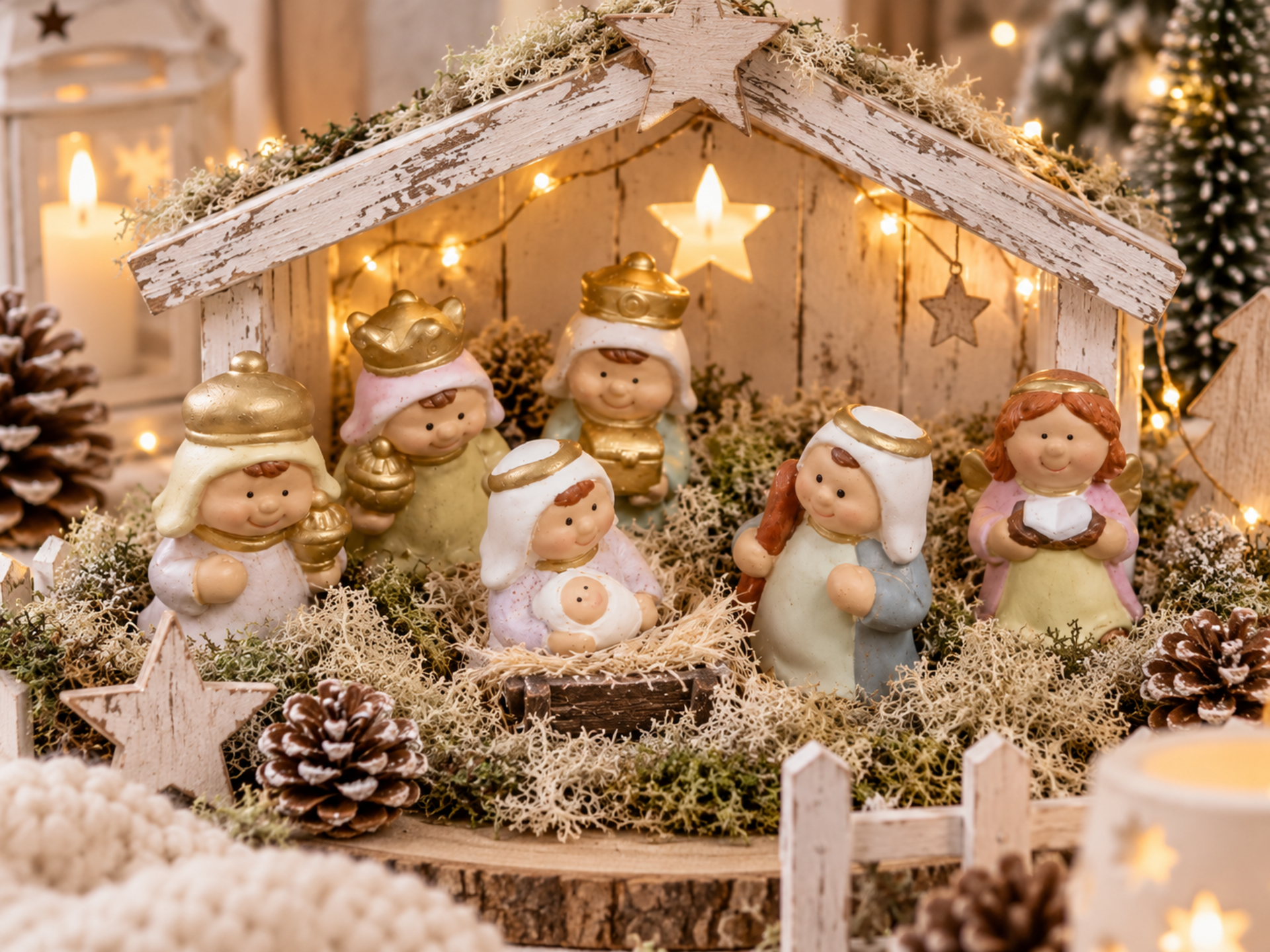 Natività Mini x 6 soggetti  - Sconti per Fioristi e Aziende - in resina